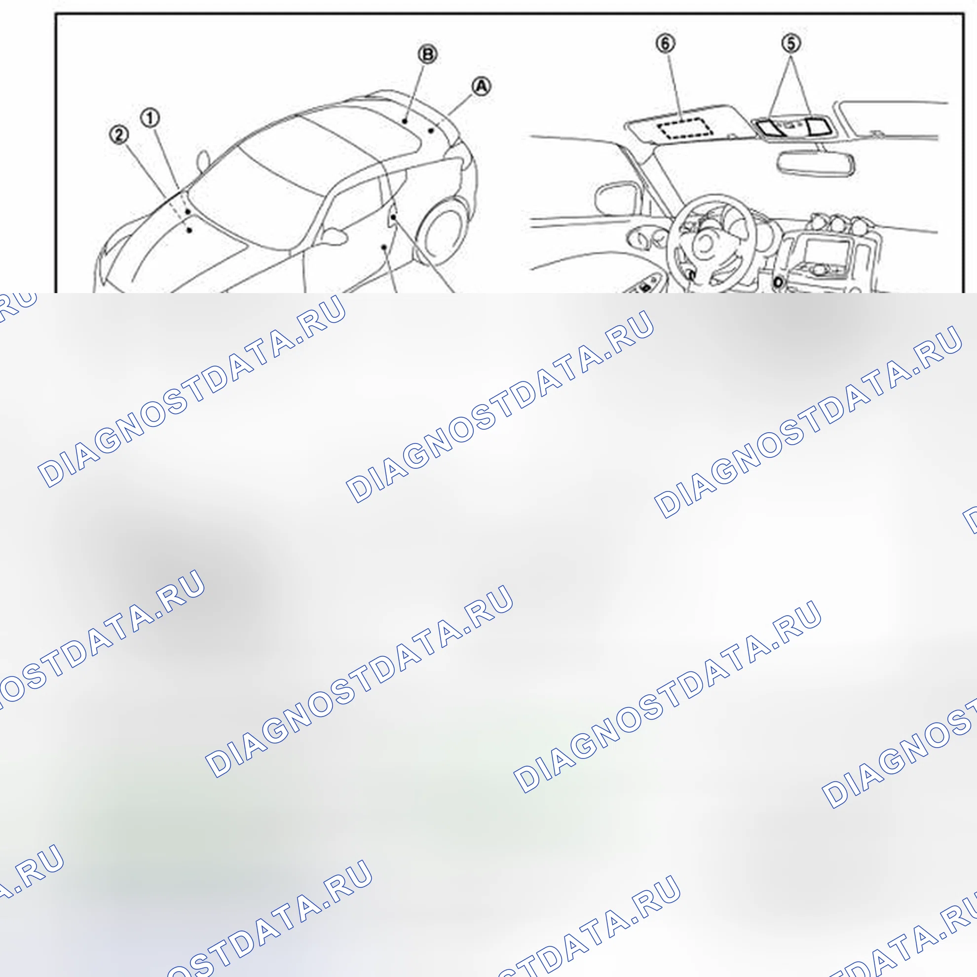 Рис. 24: Расположение компонентов. Honda MDX I