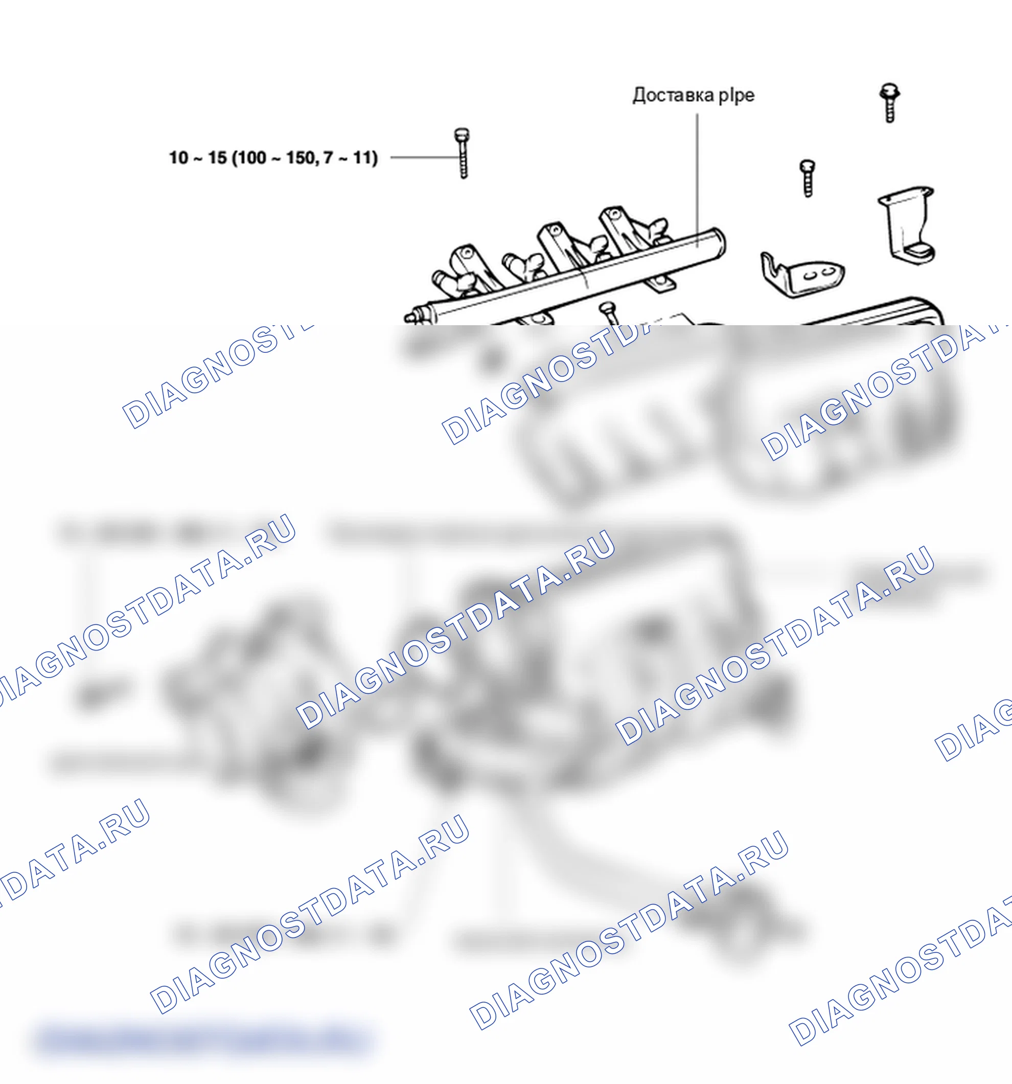 Расположение деталей инжектора. Hyundai Accent LC