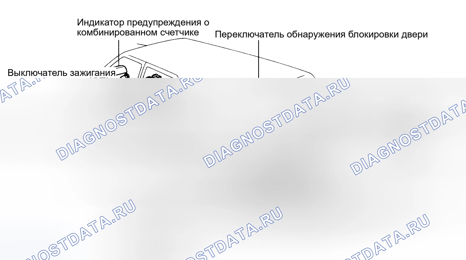 Рис. 19: Расположение частей системы управления стеклоподъемниками задней двери. Toyota 4Runner II