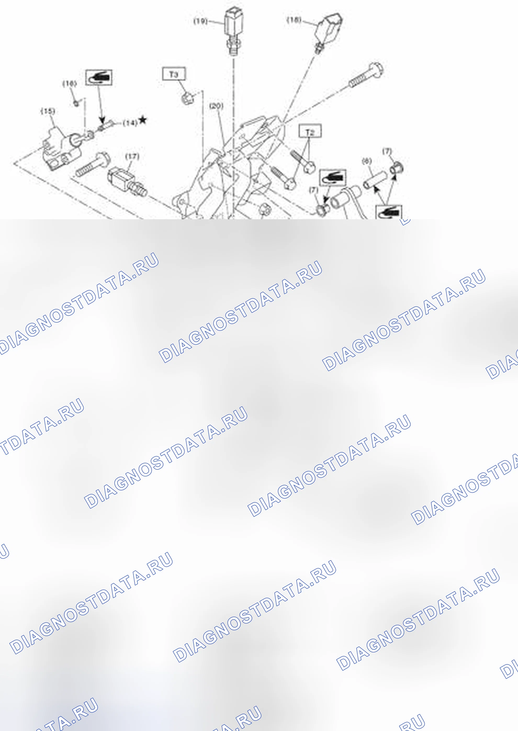 Рис. 13: ПЕДАЛЬ СЦЕПЛЕНИЯ В СБОРЕ. Subaru Outback BR рестайлинг
