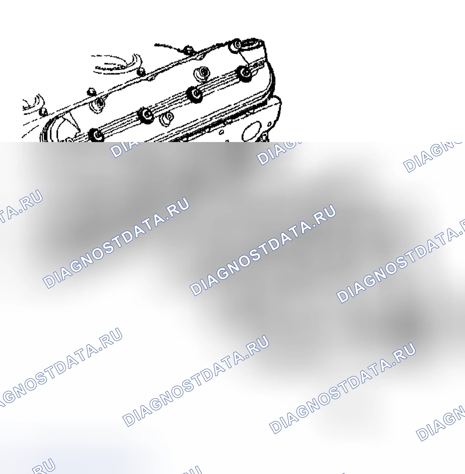 Рис. 418: Демонтаж выпускного коллектора (слева). Chevrolet TrailBlazer I