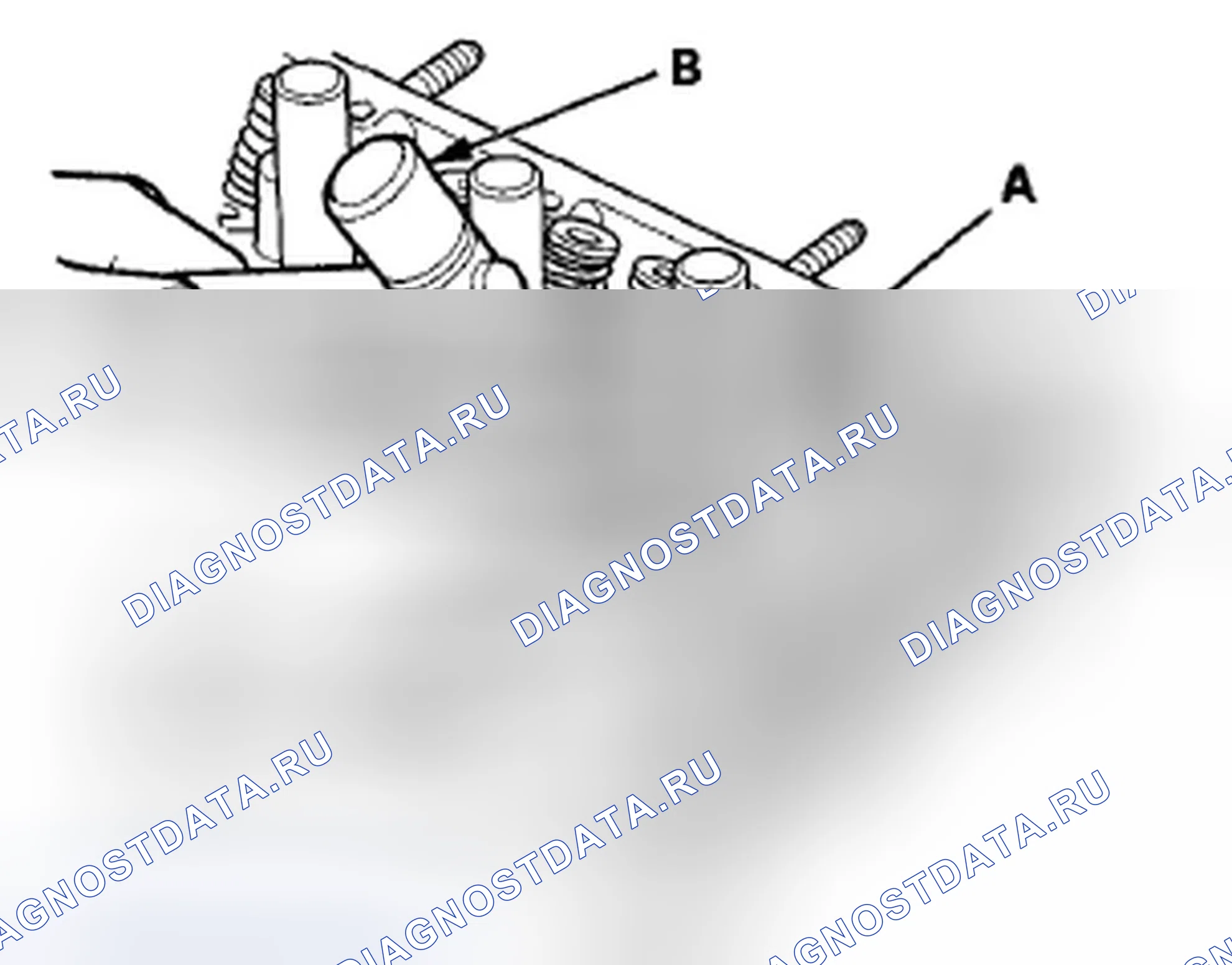 Рис. 771: Демонтаж клапана, пружины и уплотнения клапана. Honda Accord VIII