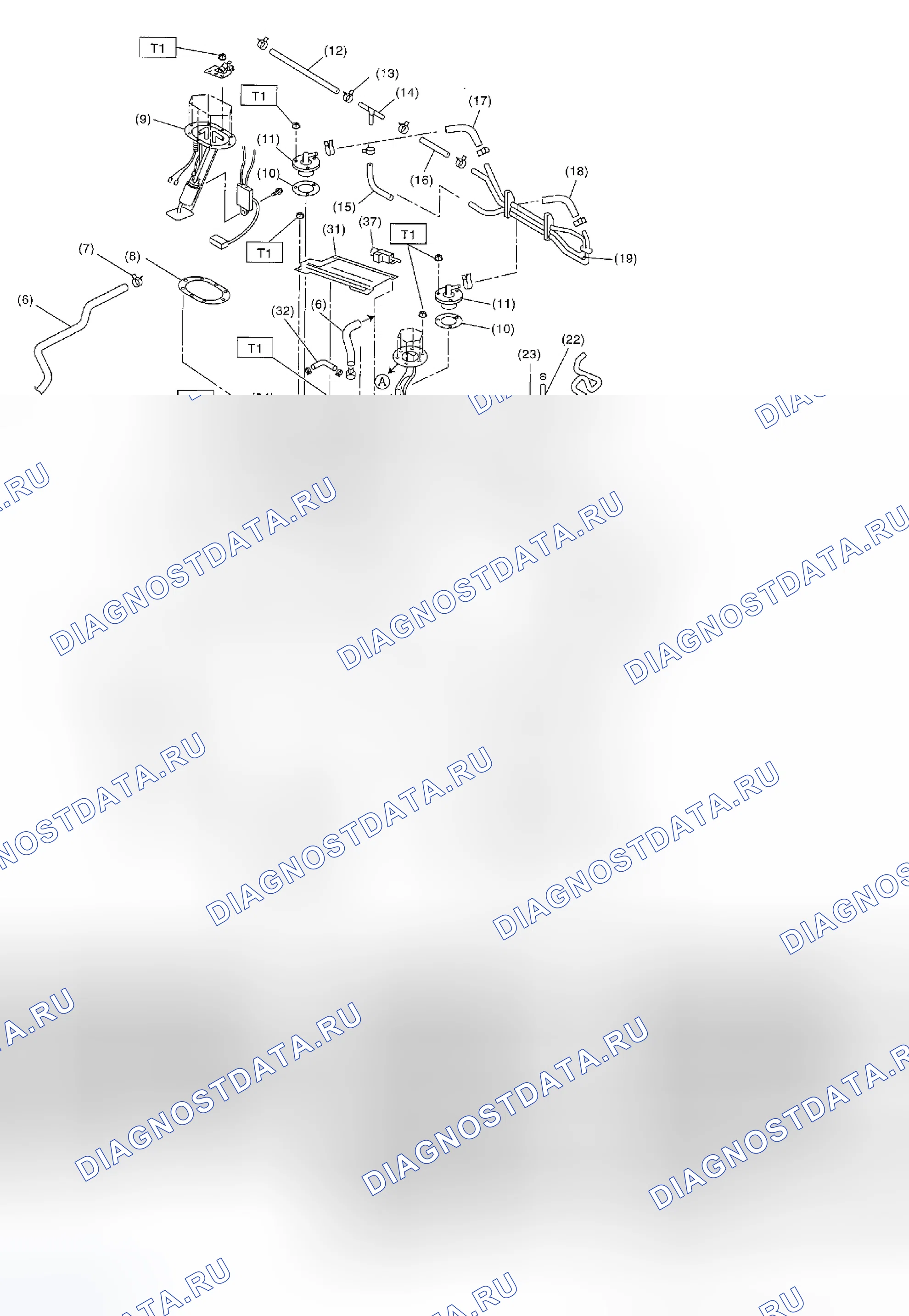 Рис. 133: ТОПЛИВНЫЙ БАК. Subaru Impreza GD/GC/GG рестайлинг