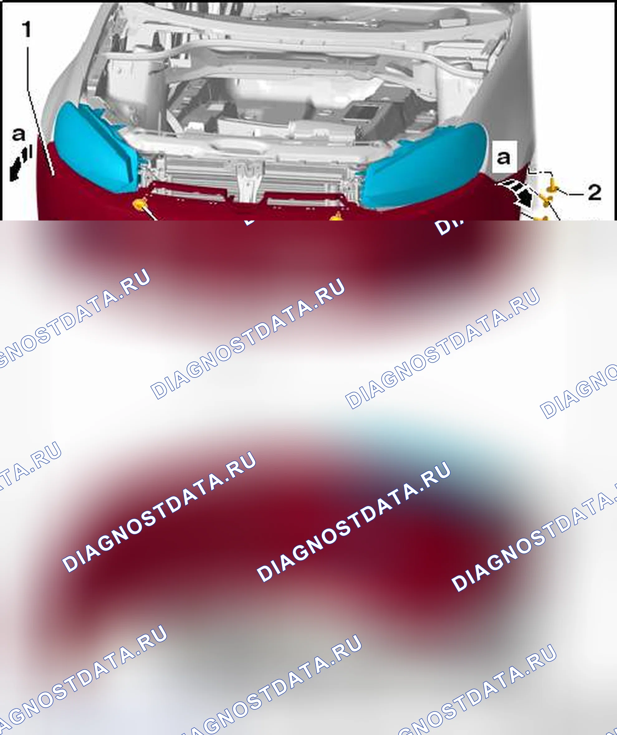 Рис. 47: КРЫШКА ПЕРЕДНЕГО БАМПЕРА. Volkswagen Golf Mk6