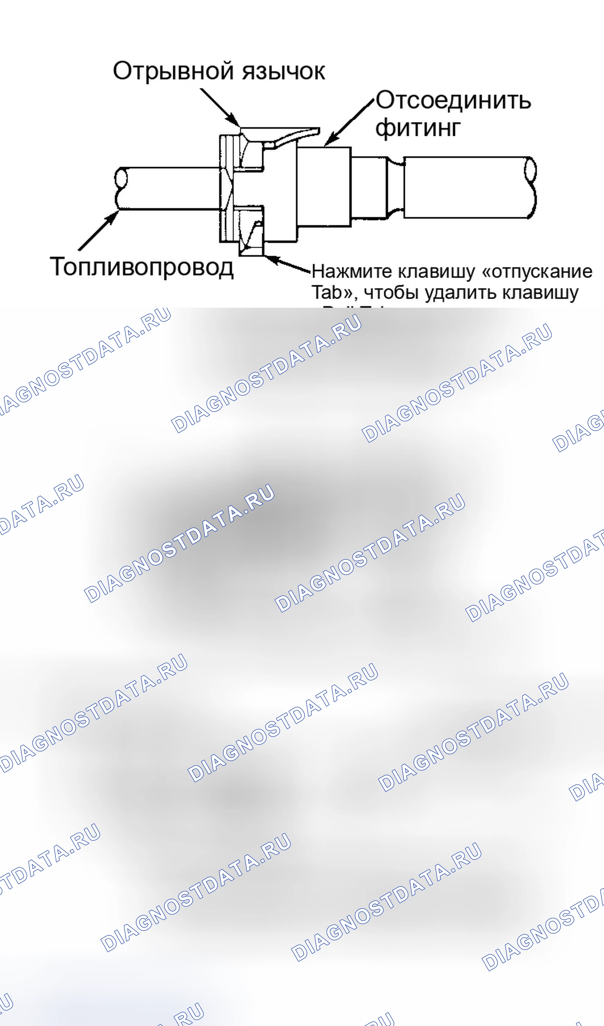 Рис. 65: АРМАТУРА ДЛЯ ОТСОЕДИНЕНИЯ ТОПЛИВОПРОВОДА. Dodge Durango I