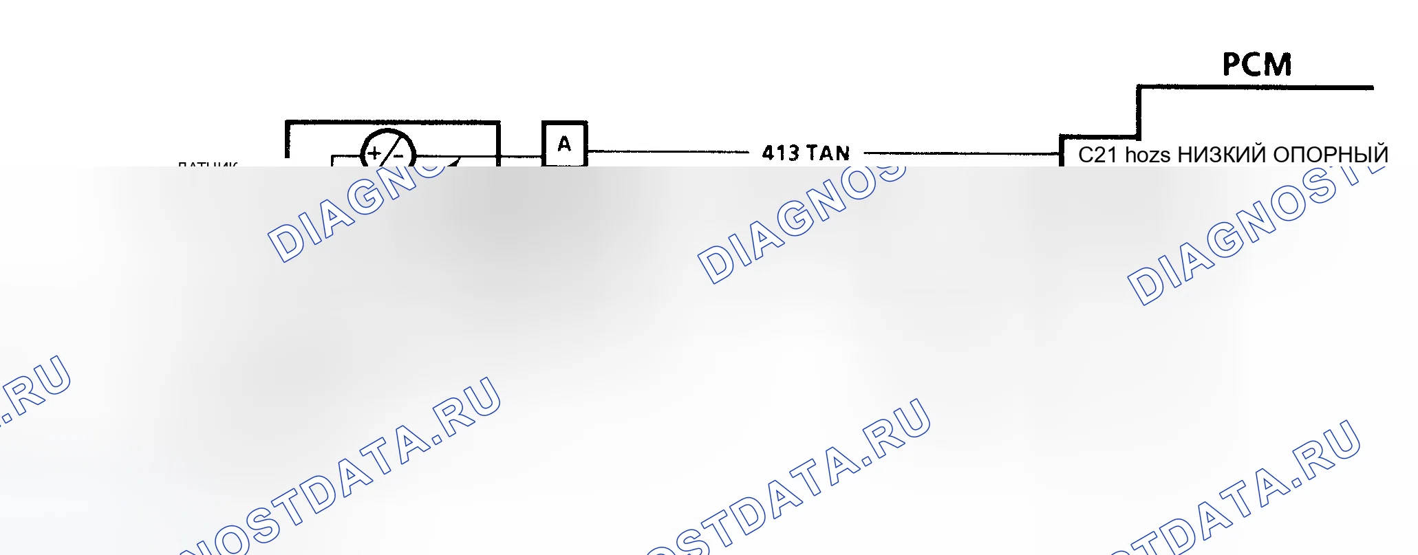 Рис. 74: Схема кода P0131 (3,4 л) Низкое напряжение сигнала датчика нагретого кислорода (обедненный). Chevrolet Lumina I
