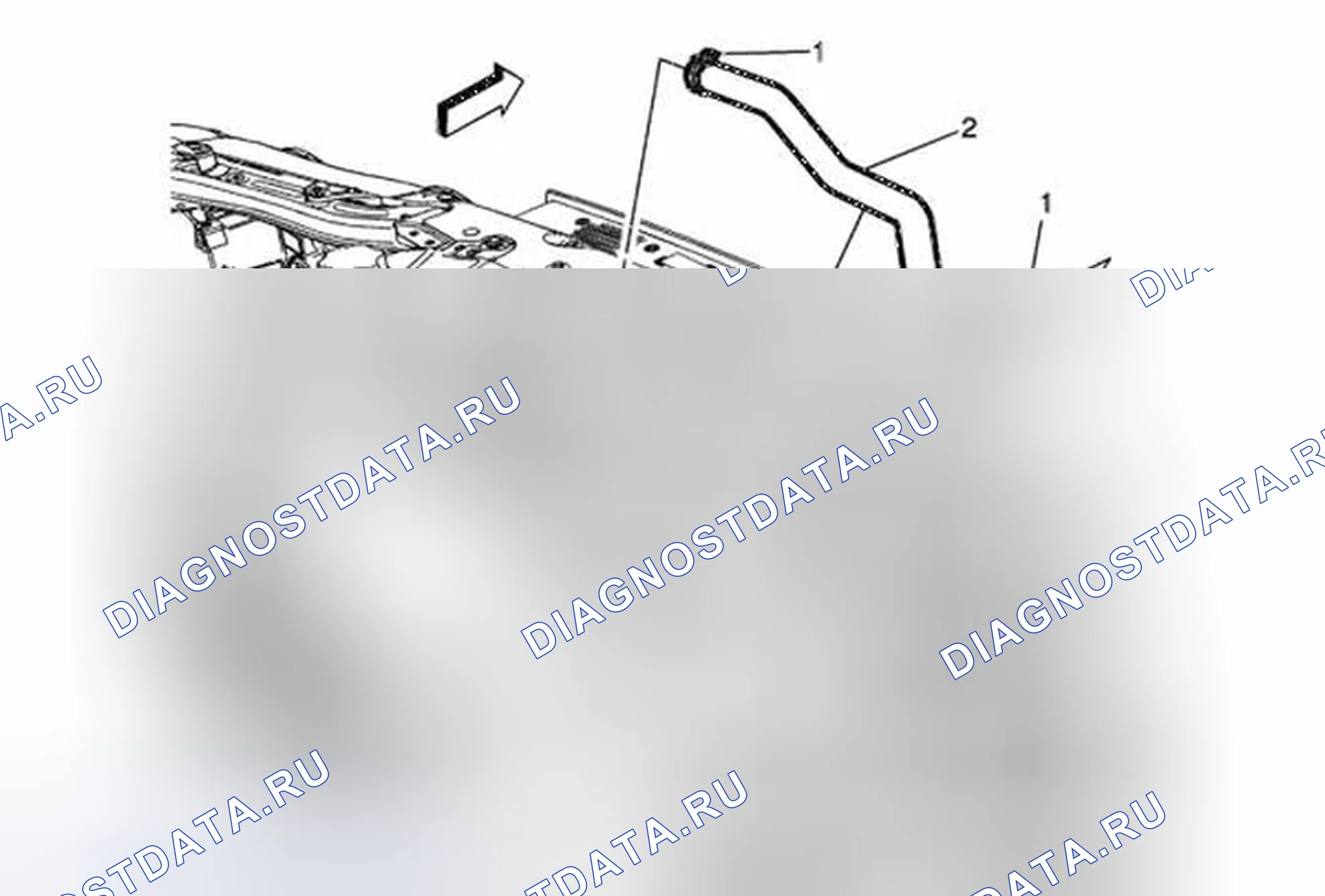 Рис. 24: Замена выходного шланга уравнительного резервуара радиатора (LDE, LUW). Chevrolet Sonic I