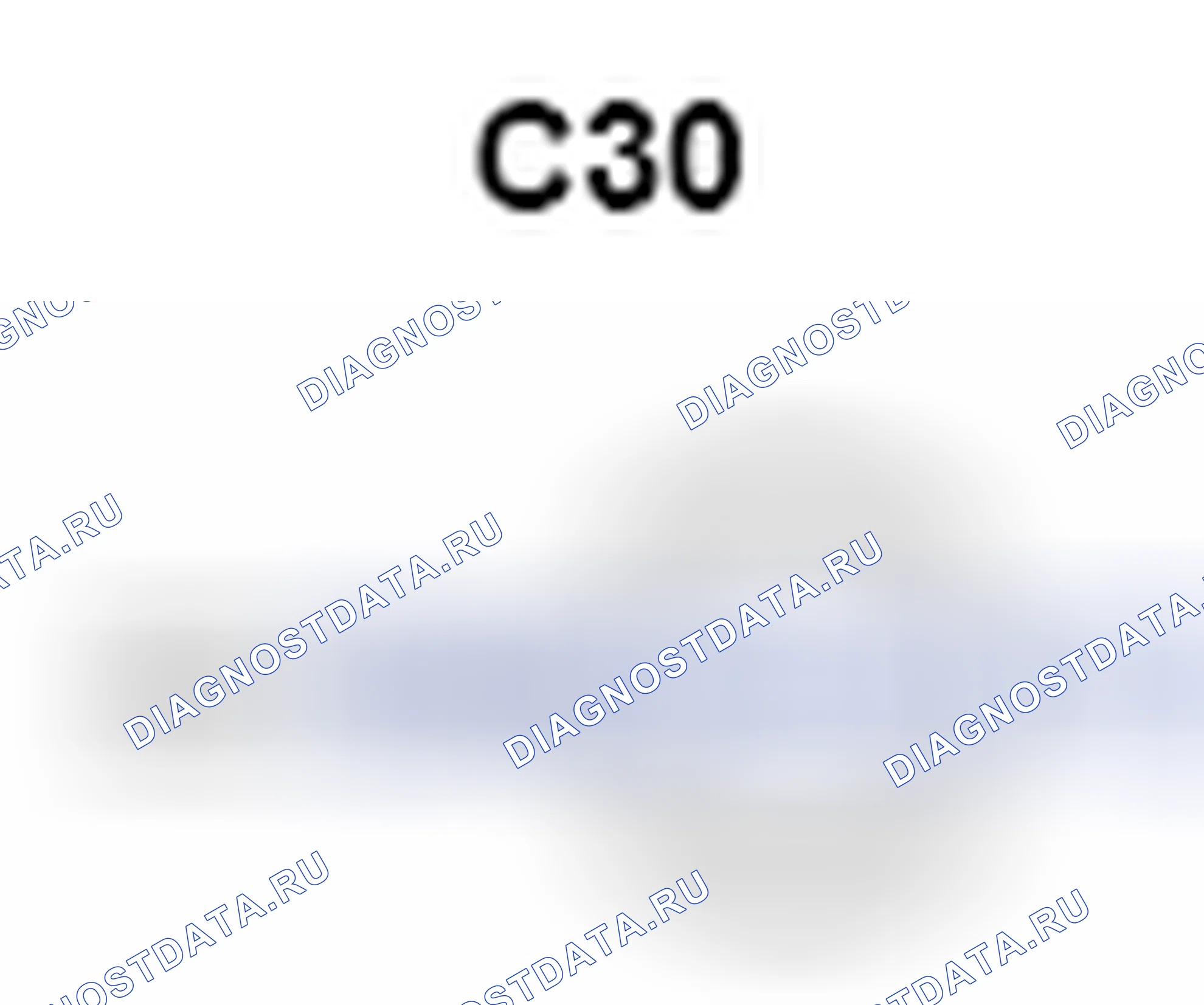 Рис. 625: Вид с торца соединителя блока плавких вставок (C30). Toyota Yaris III