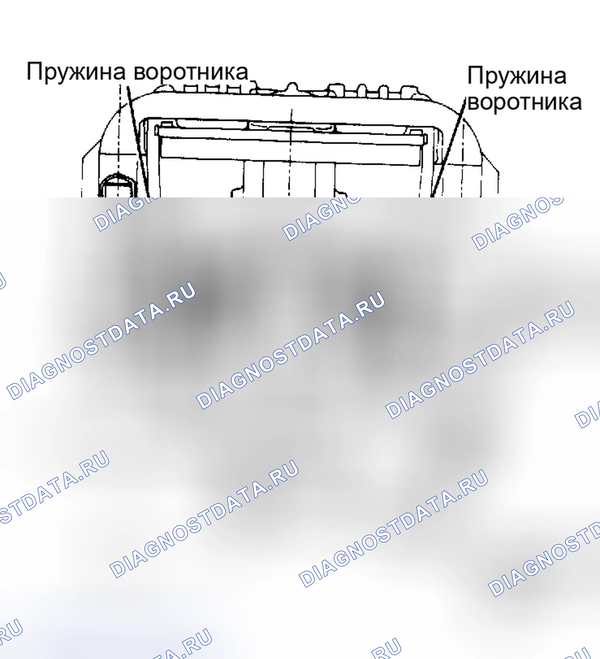 Рис. 21: Свободный ход троса стояночного тормоза (кузова «F» и «Y»). Pontiac Grand Prix V