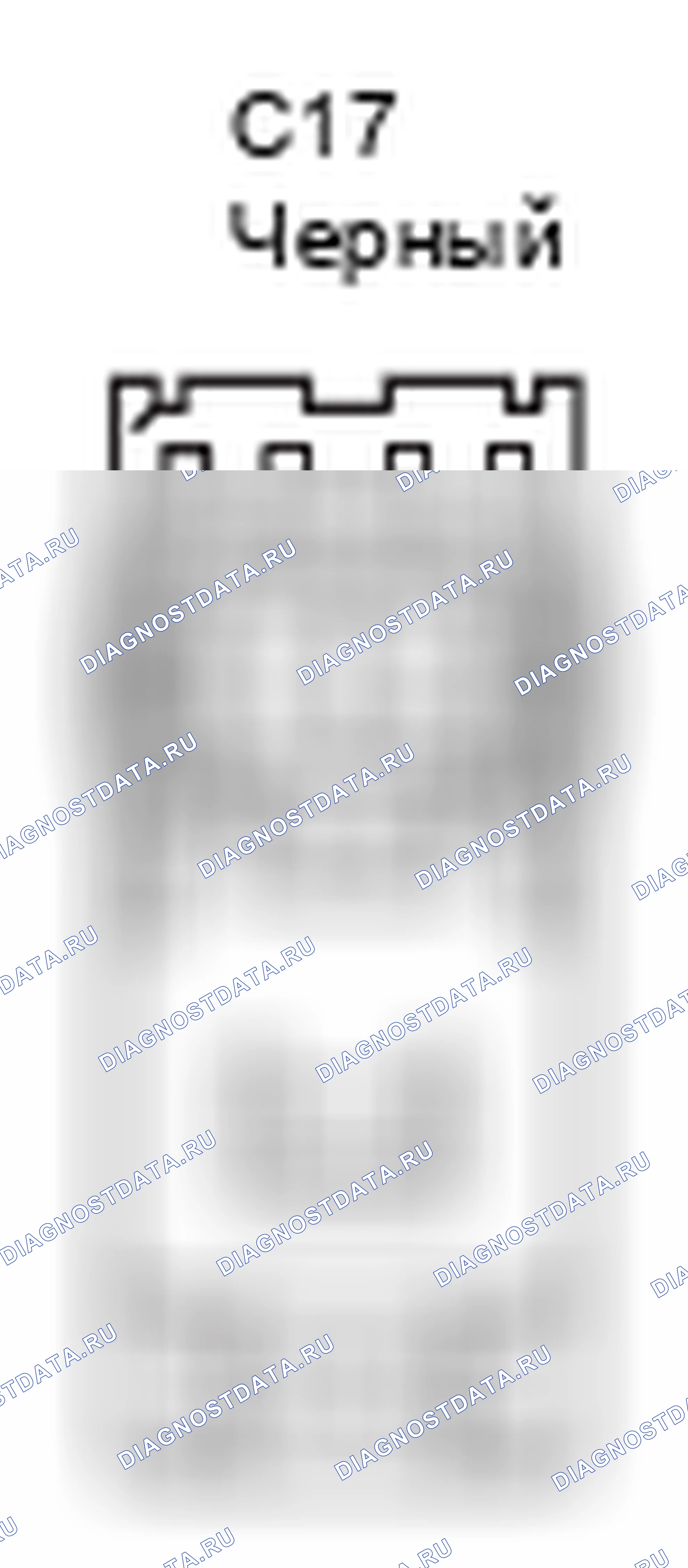 Рис. 443: Вид с торца разъема надувной подушки безопасности Curtain Shield (C17). Lexus GX J120