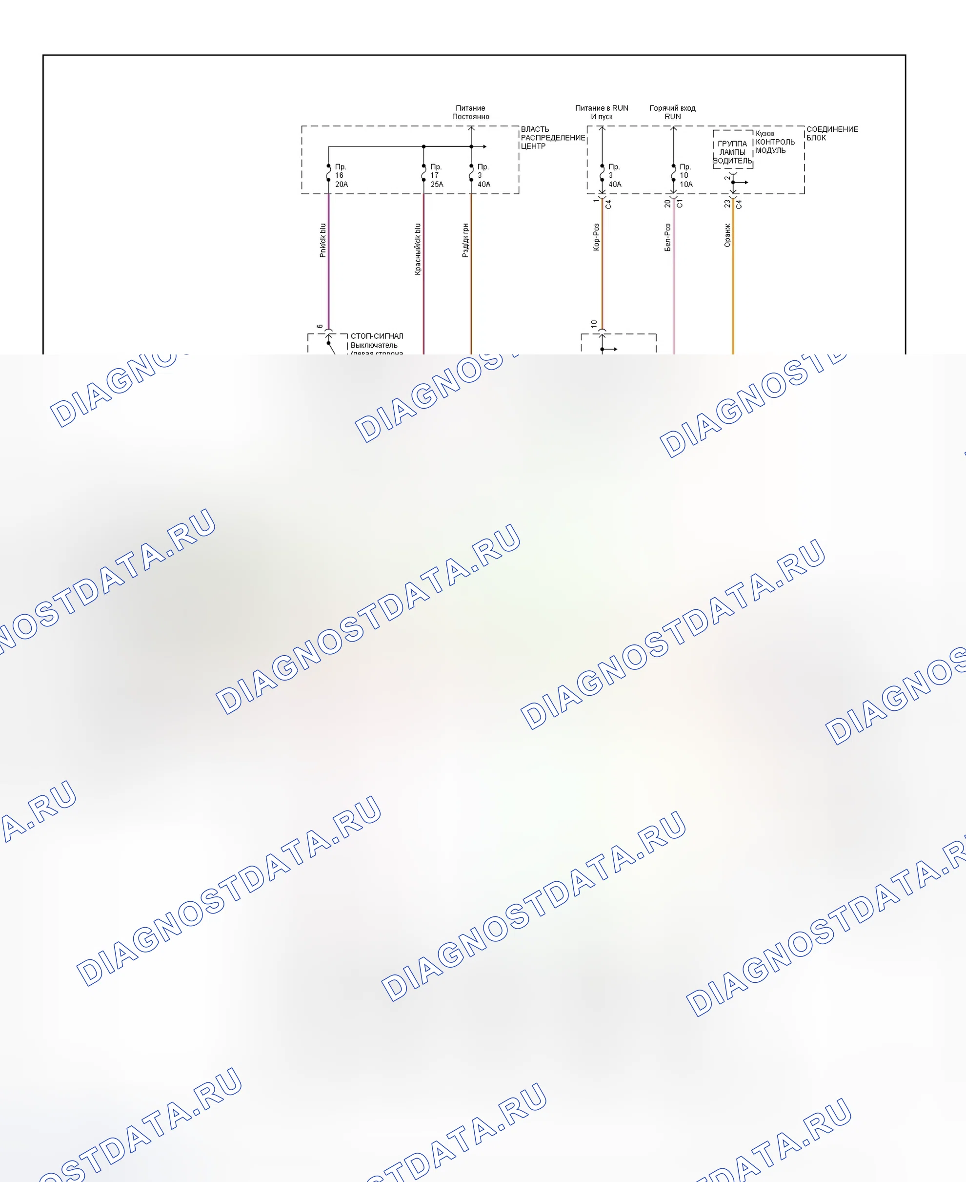 Рис. 1: электросхема Teves Mark 20 ABS. Dodge Grand Caravan III