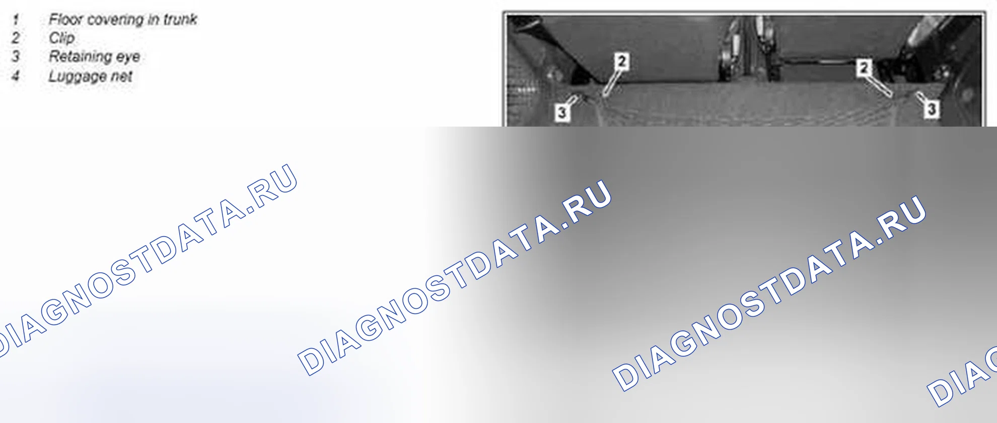 Рис. 146: Модернизация багажной сетки на полу багажника - AZ68.50-P-0002MCC. Kia Soul I