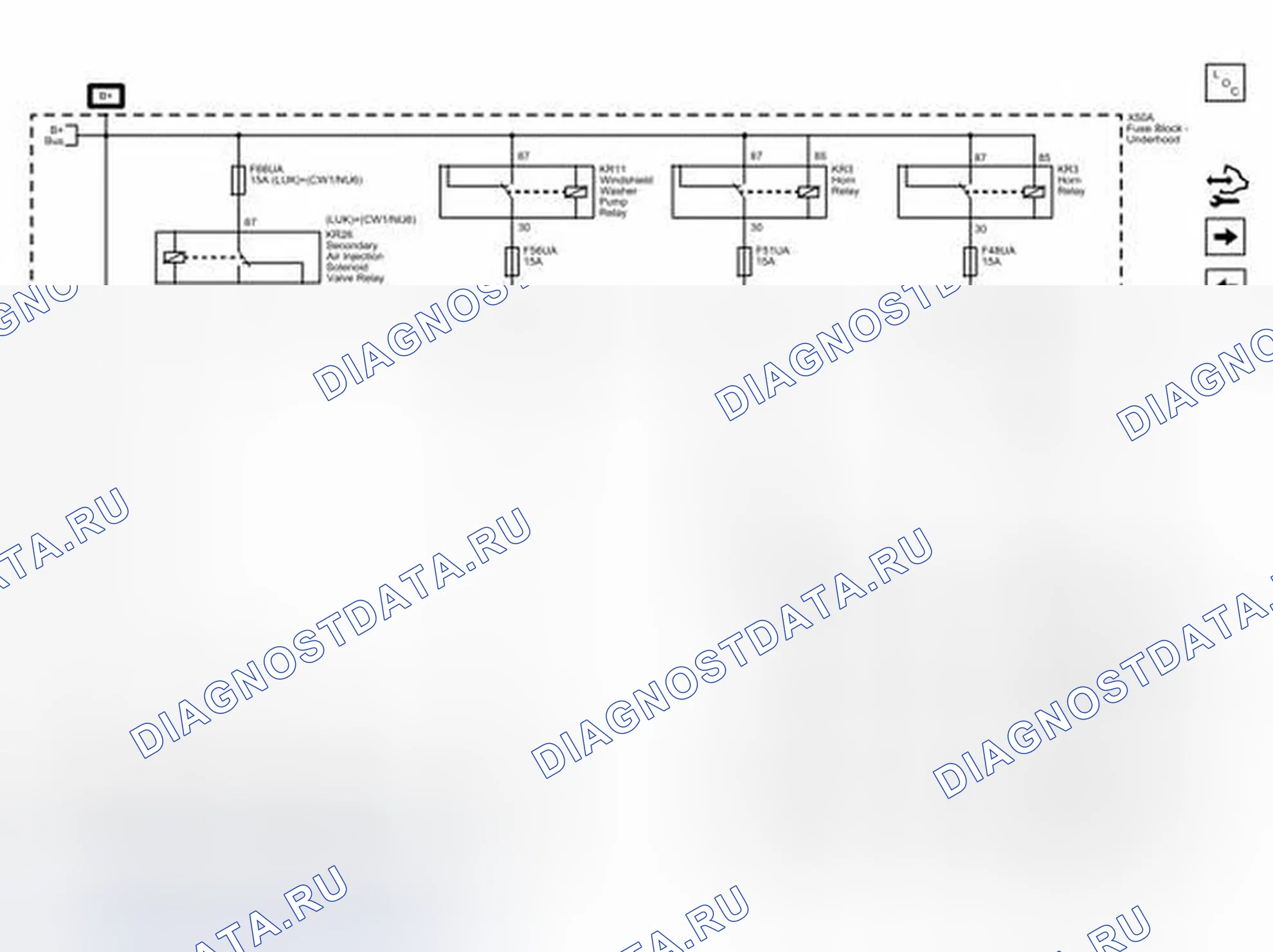 Рис. 31: Предохранители F3UA, F12UA, F48UA, F51UA, F56UA и F66UA. Buick LaCrosse II рестайлинг
