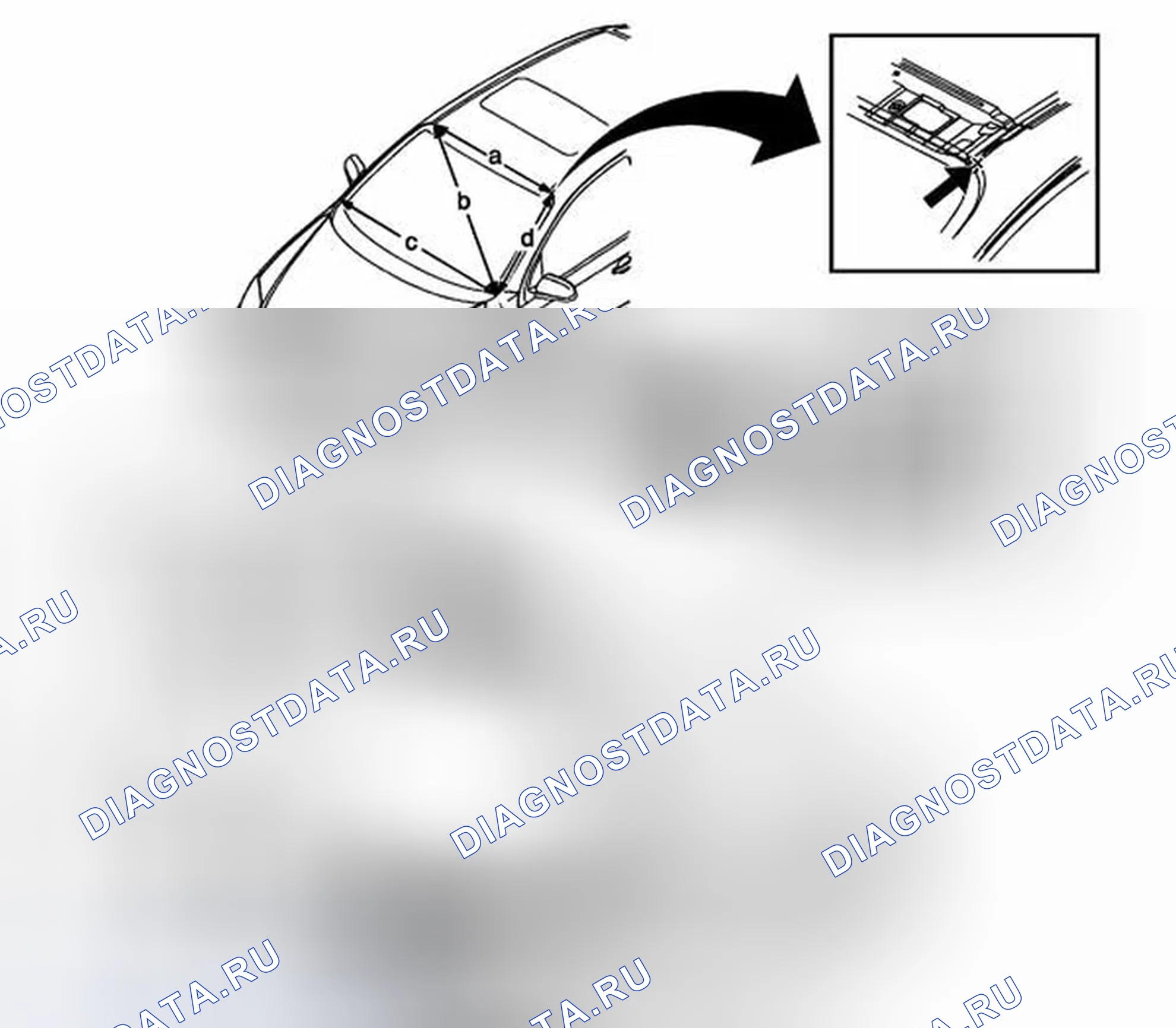 Рис. 14: Лобовое стекло и заднее стекло (задняя выемка). Chevrolet Aveo I рестайлинг