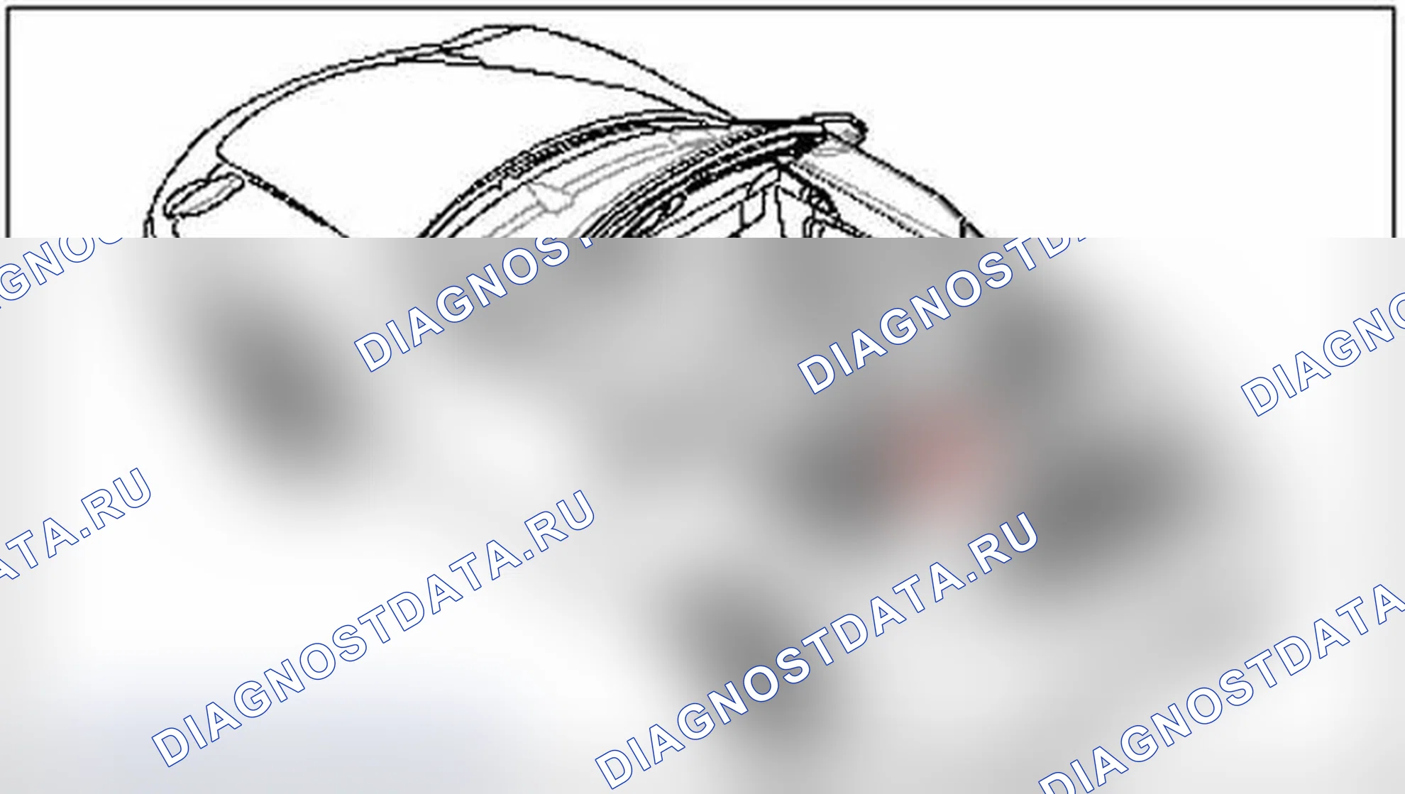 Рис. 137. Монтажное положение рамы системы защиты от опрокидывания. Porsche 911 GT3 997