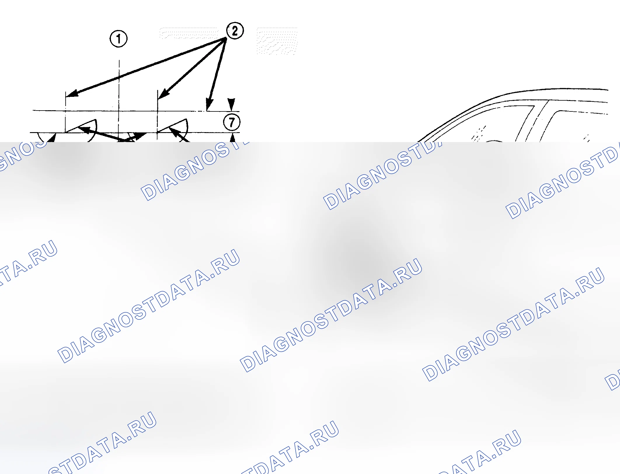 Рис. 43: ПОДГОТОВКА ЭКРАНА ЮСТИРОВКИ. Chrysler Sebring II рестайлинг