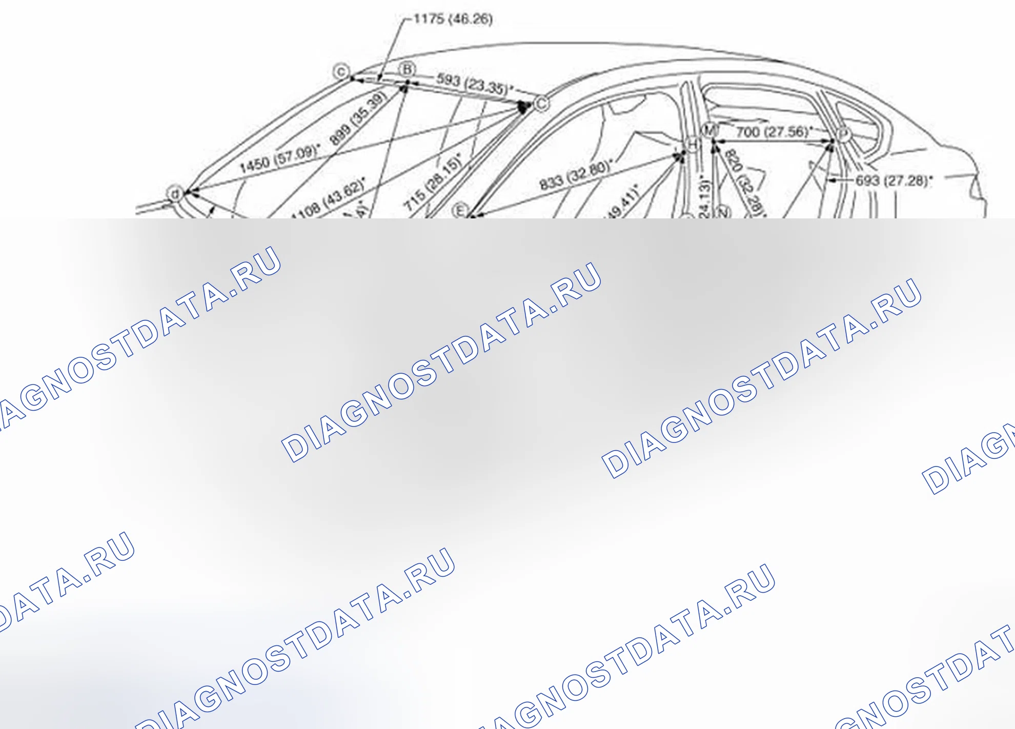 Рис. 192: ИЗМЕРЕНИЕ. Infiniti M37 IV