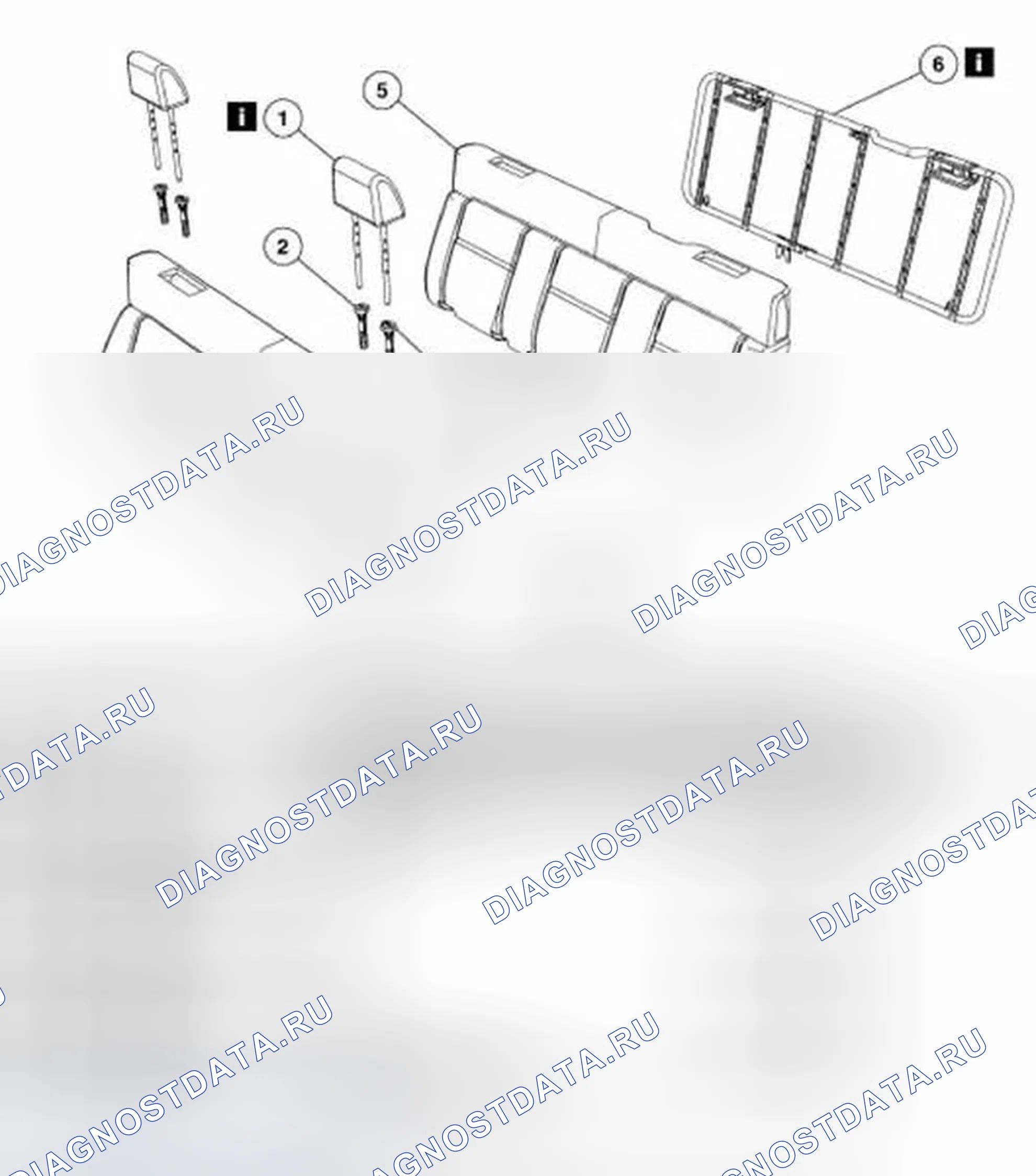 Рис. 167: Спинка заднего сиденья. Ford Pickup F150 