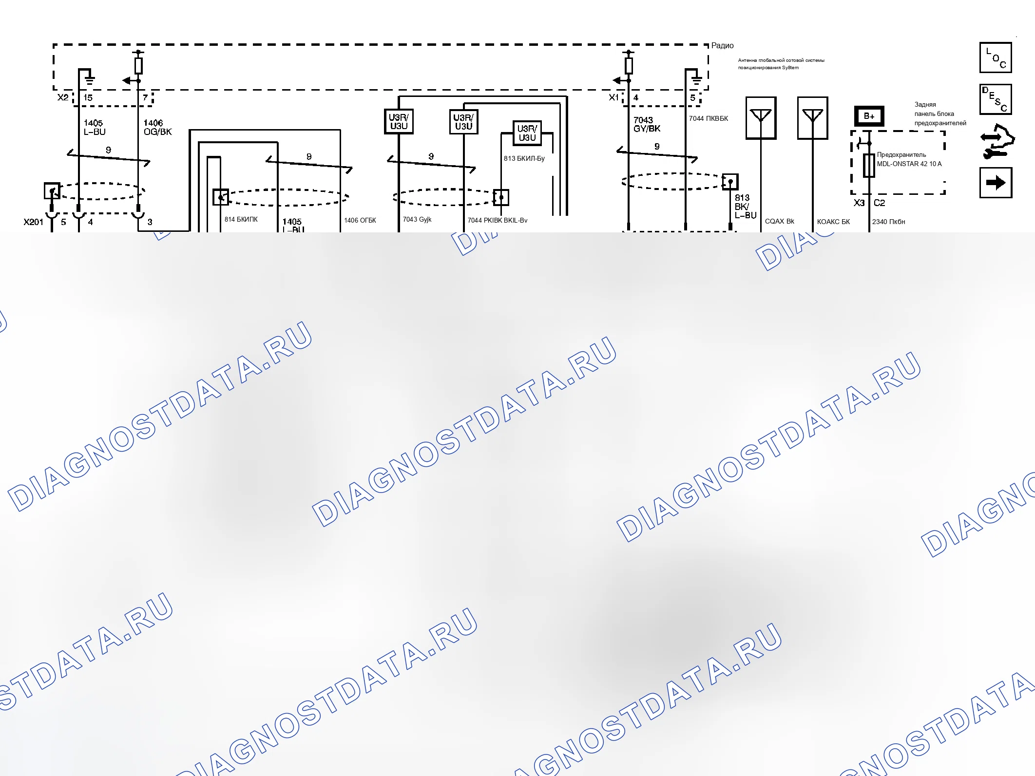 Рис. 7: Схемы onstar. Cadillac DTS I