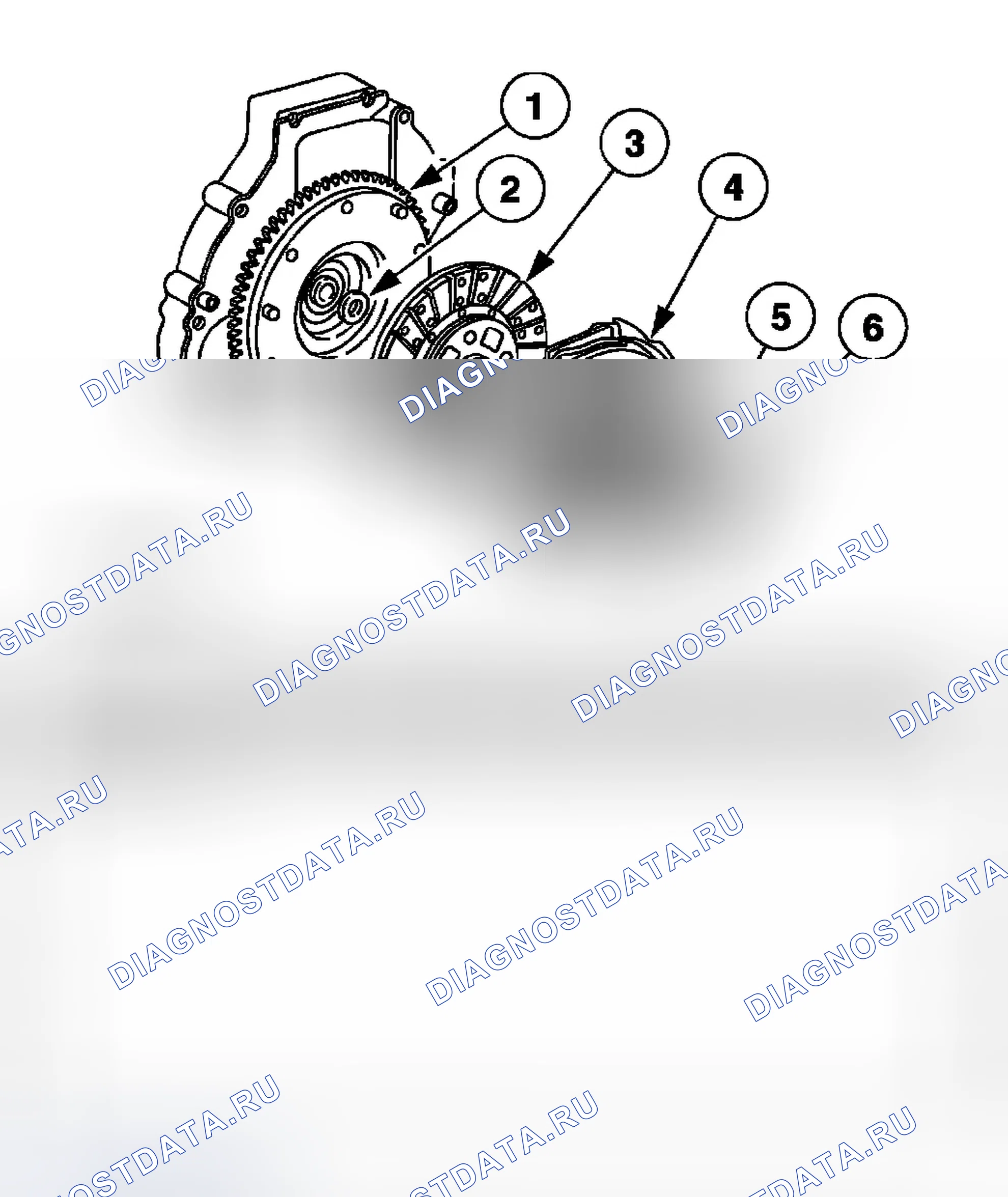 Рис. 1: Сцепление. Ford Cab & Chassis F350 Super Duty 