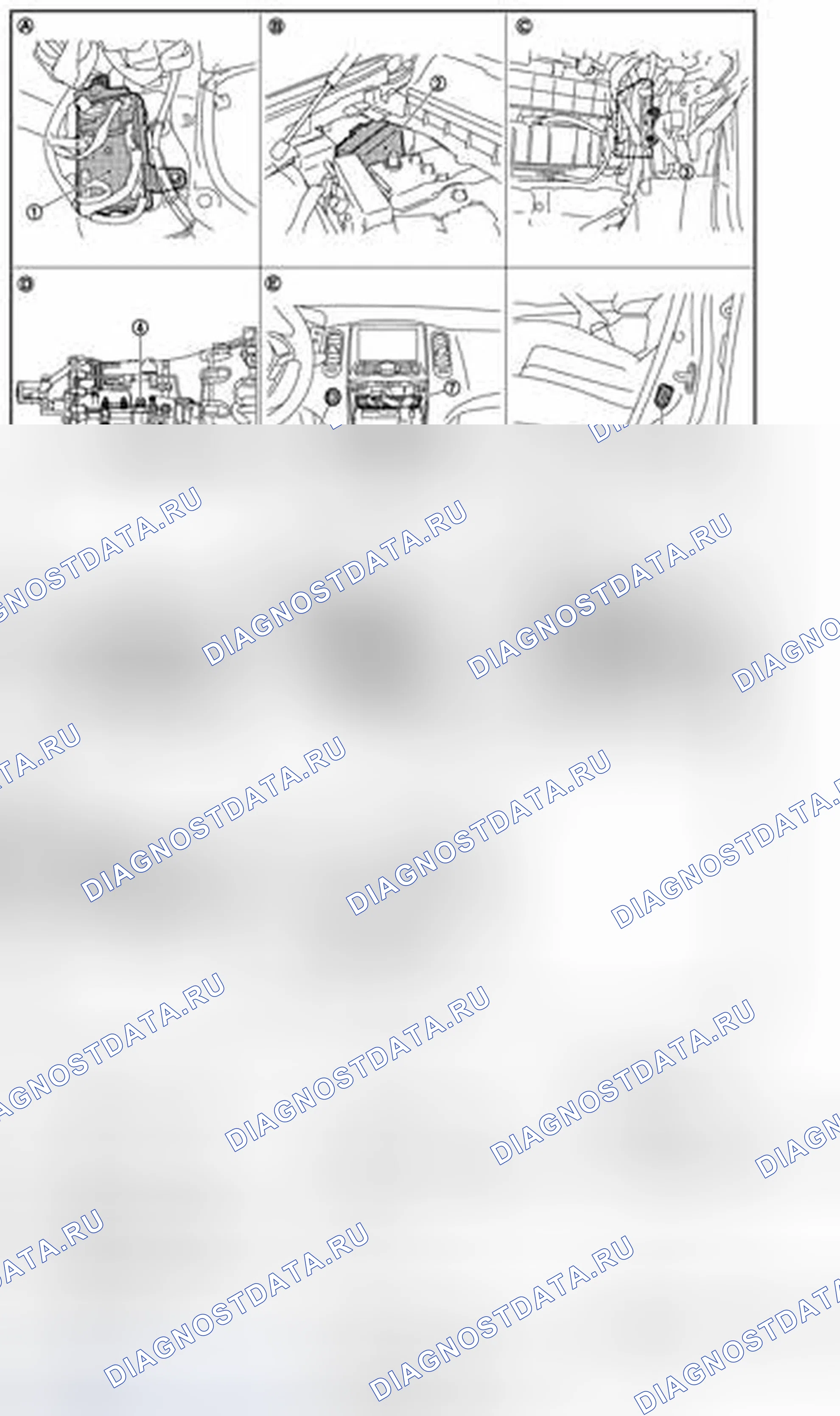 Рис. 29: Расположение компонентов. Infiniti FX35 II рестайлинг