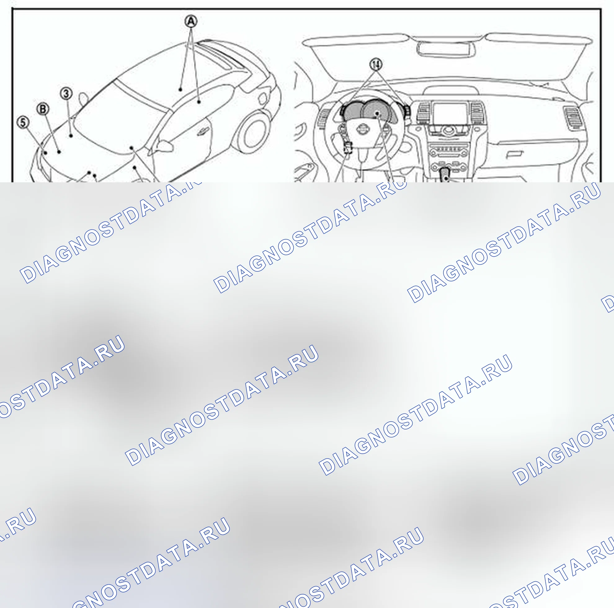 Рис. 116: СИСТЕМА РАСХОДОМЕРА: Расположение компонентов. Nissan Murano Z51 рестайлинг 2