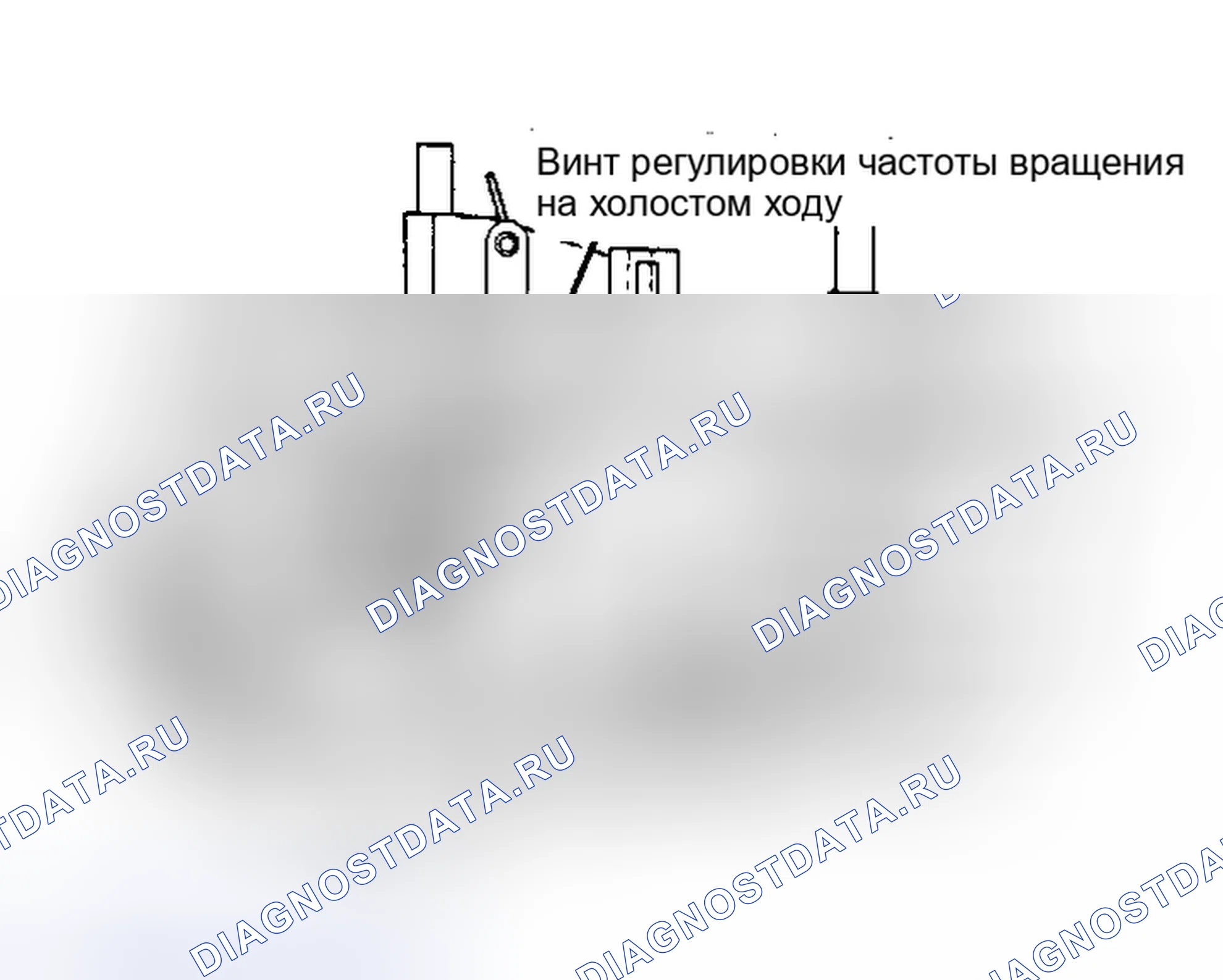 Рис. 17: 4-Bbl 5,0 л. Расположение регулировочного винта на холостом ходу. Ford Thunderbird IX