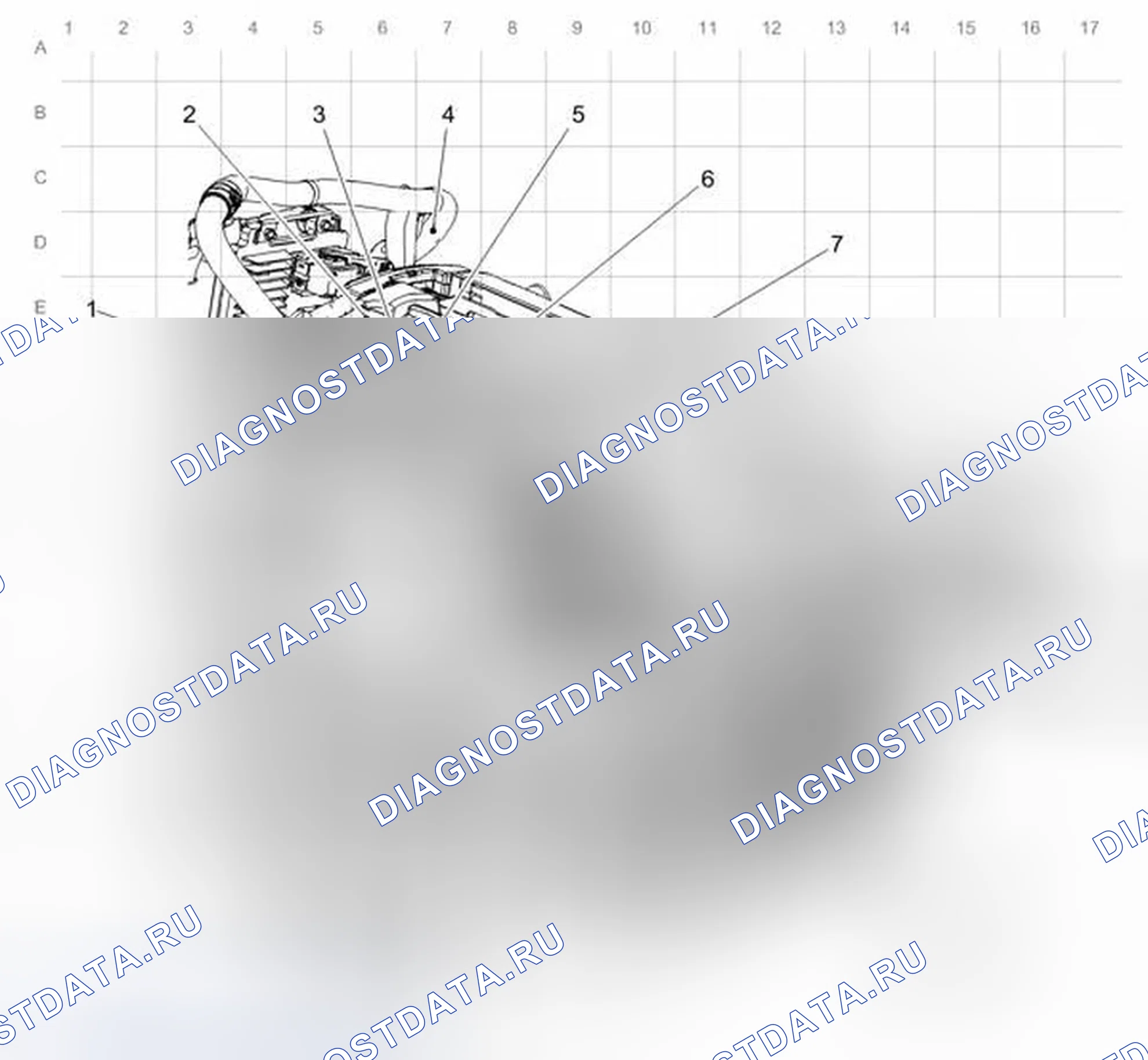 Рис. 11: Прокладка кабелей двигателя - правая задняя часть (LUW / Lwe). Chevrolet Cruze I рестайлинг