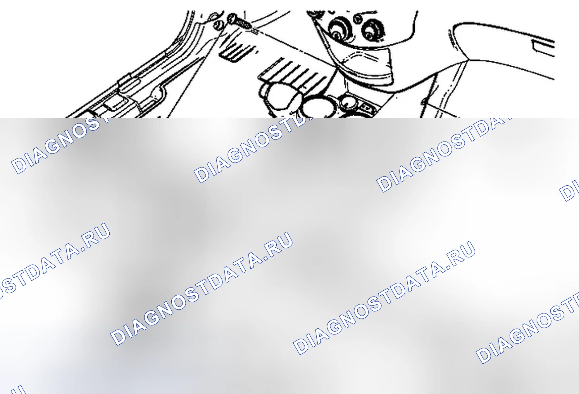 Рис. 23: Замена консоли переднего пола. Chevrolet Spark M300