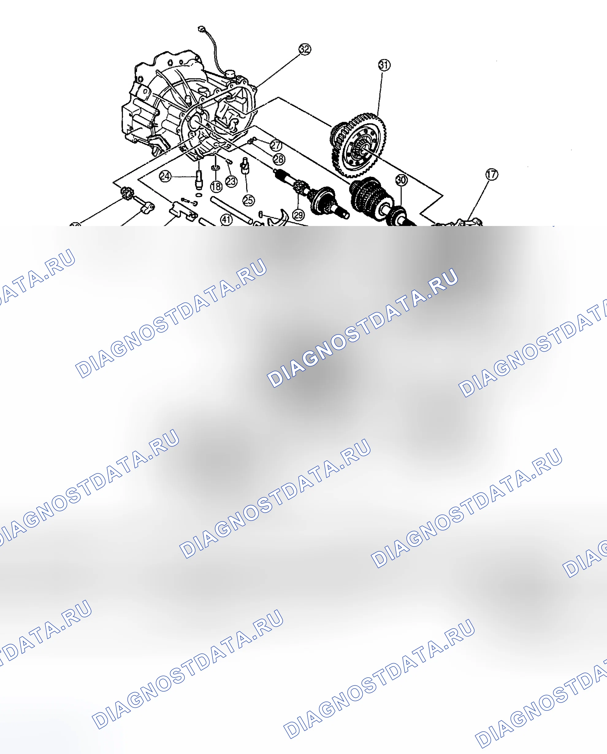 Рис. 57: 5TH / РЕВЕРС-РЕДУКТОР И ДЕТАЛИ КОРПУСА. Geely Xingyue L I