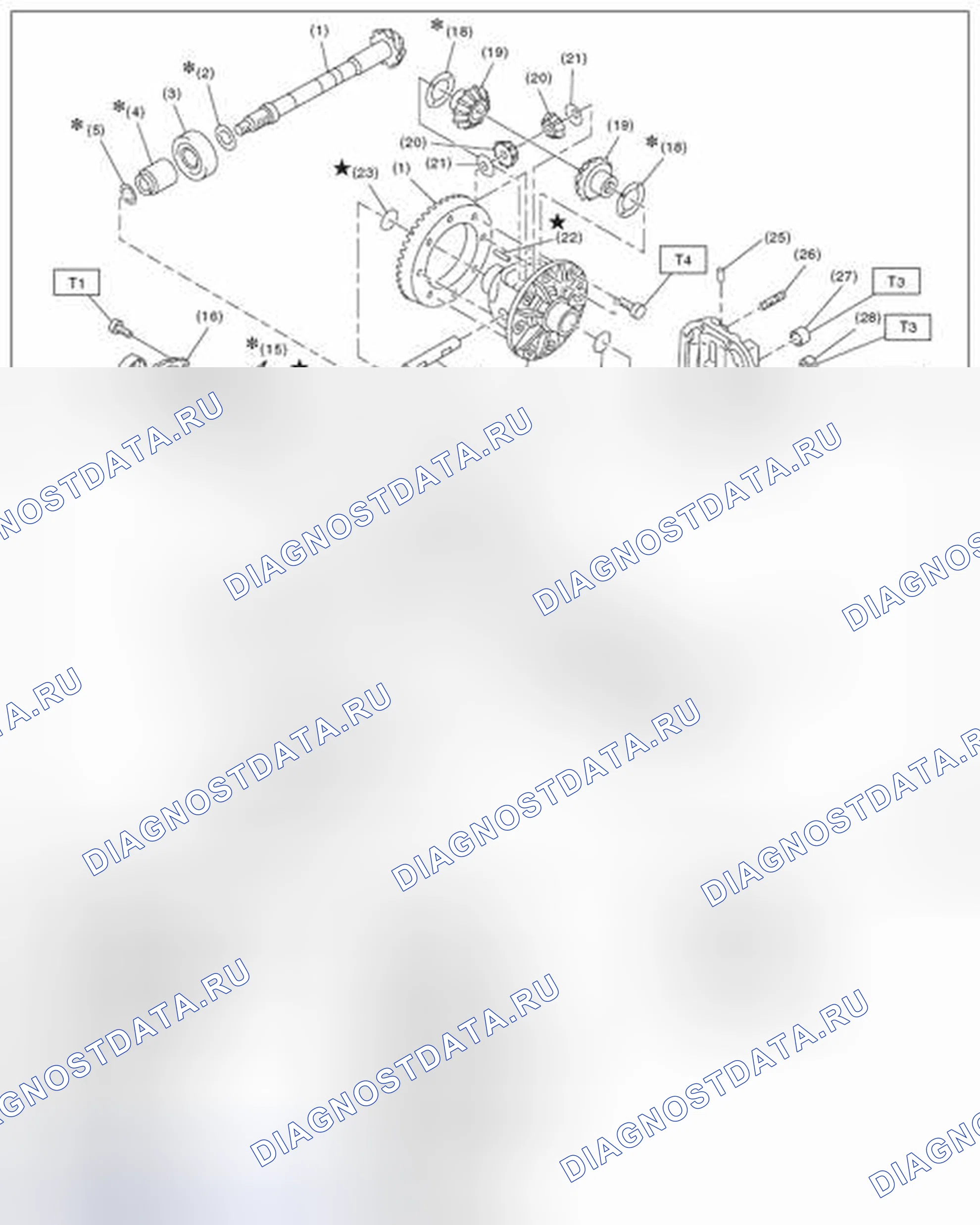 Рис. 120: ЗАДНИЙ ДИФФЕРЕНЦИАЛ (Т-ТИПА). Subaru Impreza GK