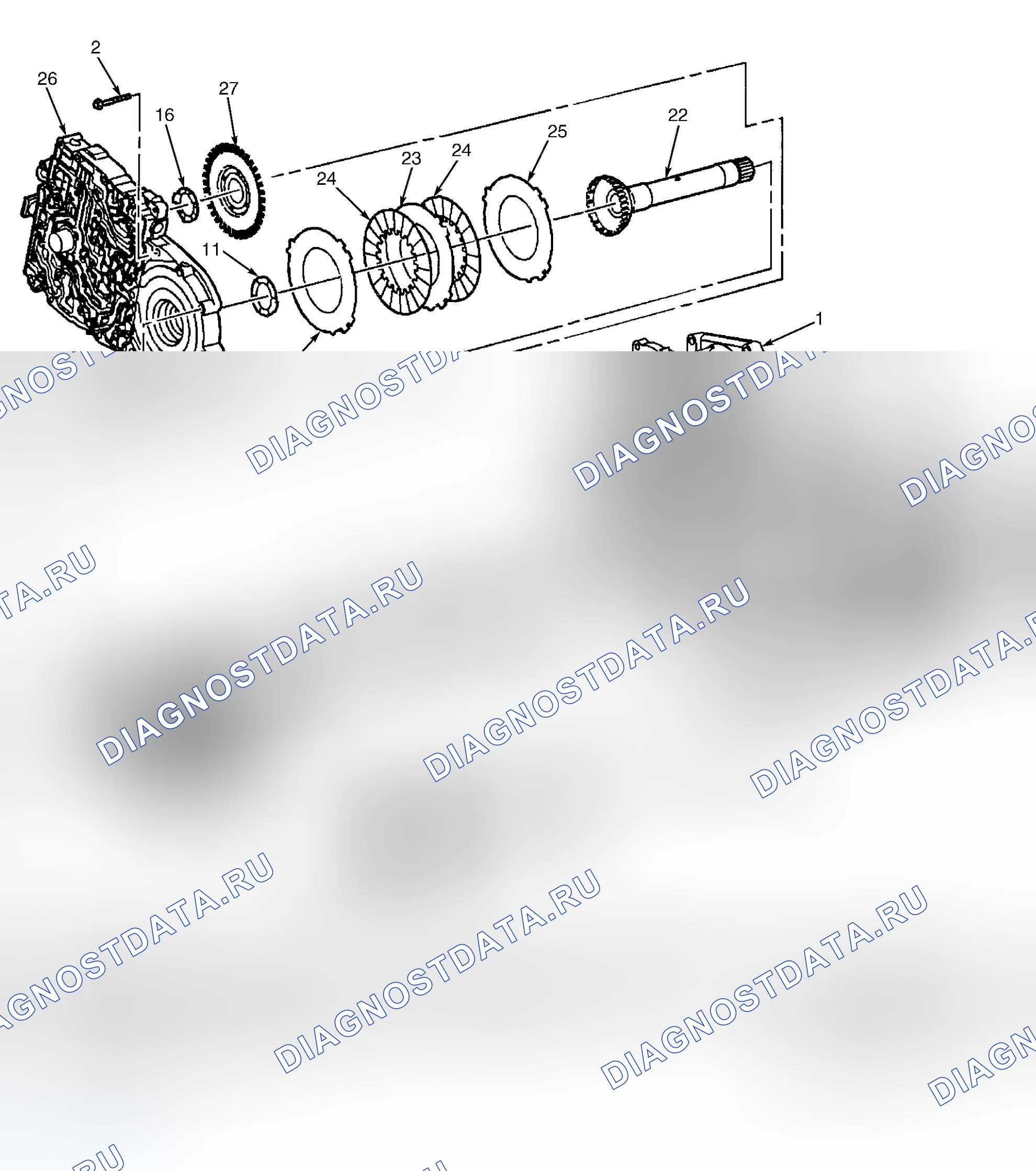 Рис. 55: 4TH ВАЛ СЦЕПЛЕНИЯ И ПЛАСТИНЫ. Chevrolet Venture I