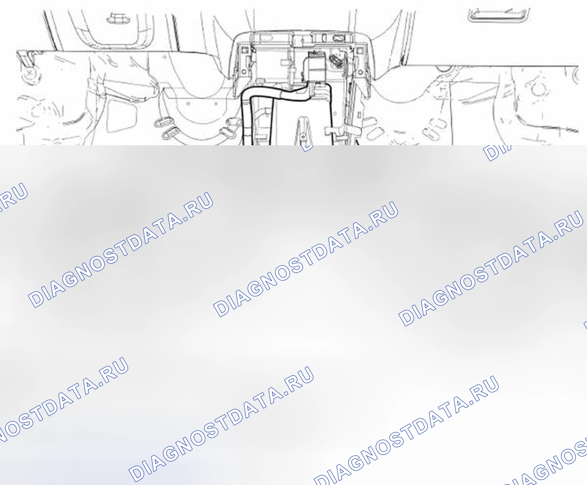 Рис. 20: Напольный воздуховод - заднее сиденье. Hyundai Matrix I рестайлинг