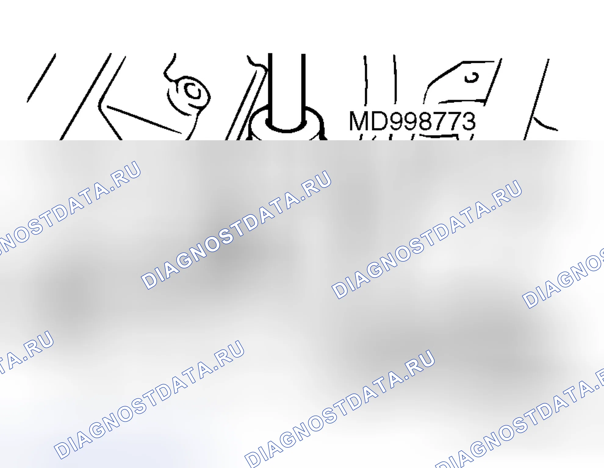 Рис. 4: <<A>> ДЕМОНТАЖ ДАТЧИКА ДЕТОНАЦИИ. Mitsubishi Galant IX рестайлинг
