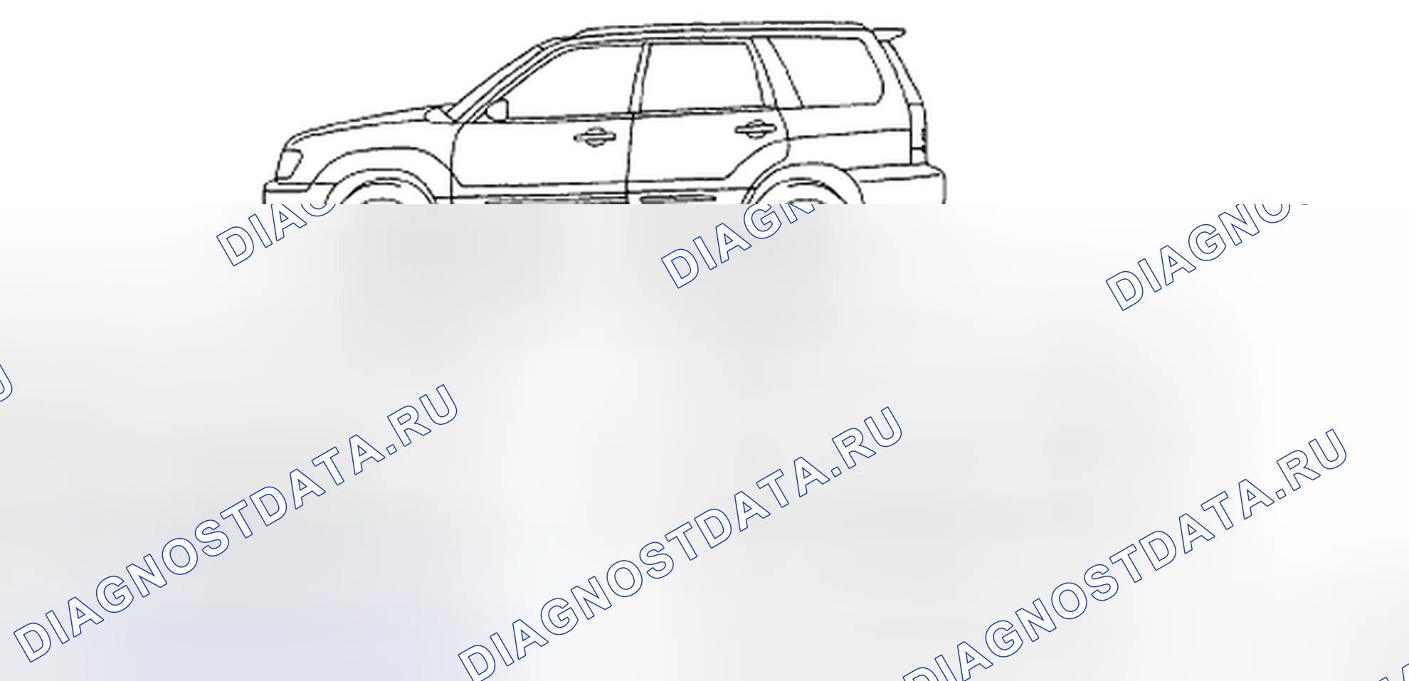 Рис. 37: Определение мест расположения опор транспортных средств. Honda Vigor I