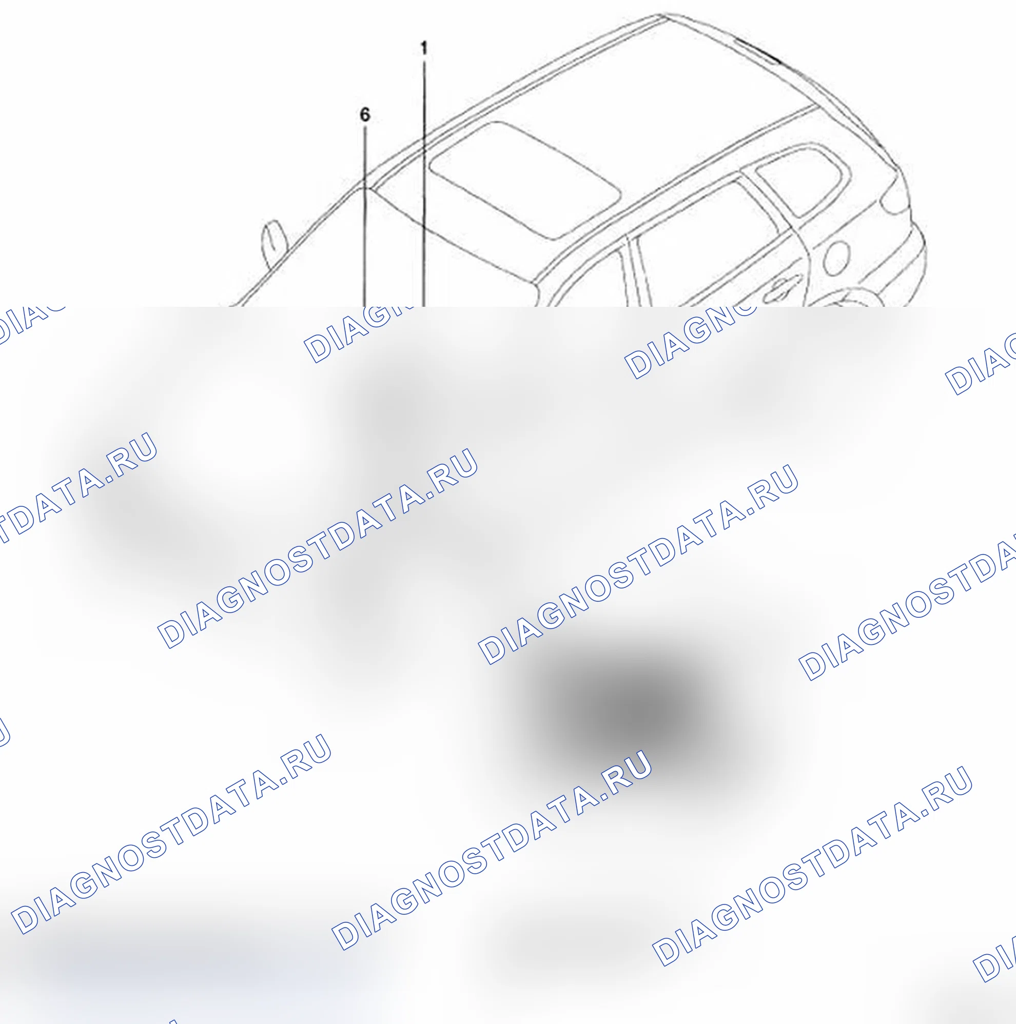 Рис. 1: РАСПОЛОЖЕНИЕ КОМПОНЕНТОВ. Hyundai Santa Fe II
