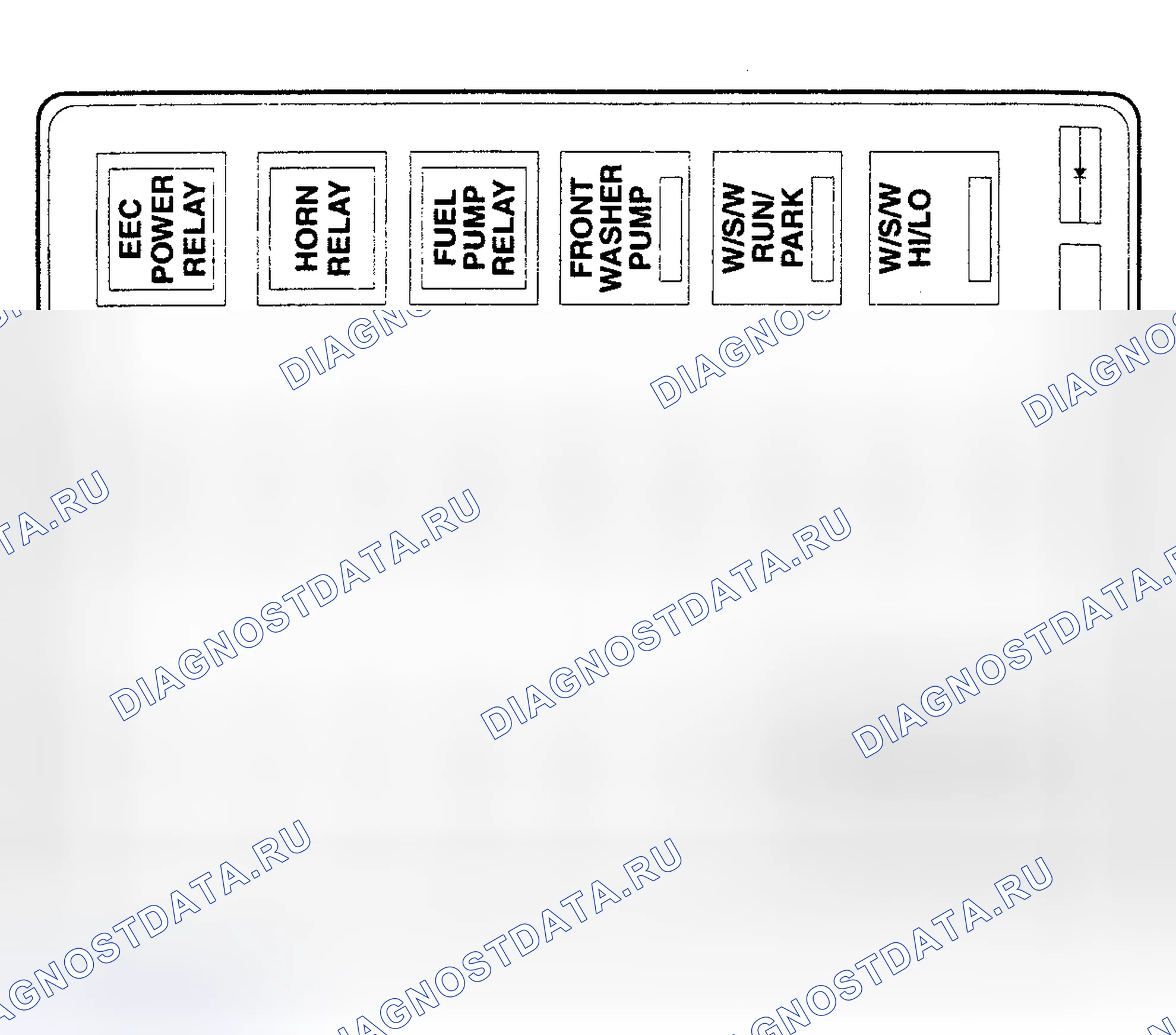 Рис. 5: ИДЕНТИФИКАЦИЯ ПРЕДОХРАНИТЕЛЯ ОТСЕКА ДВИГАТЕЛЯ. Hyundai Lantra II