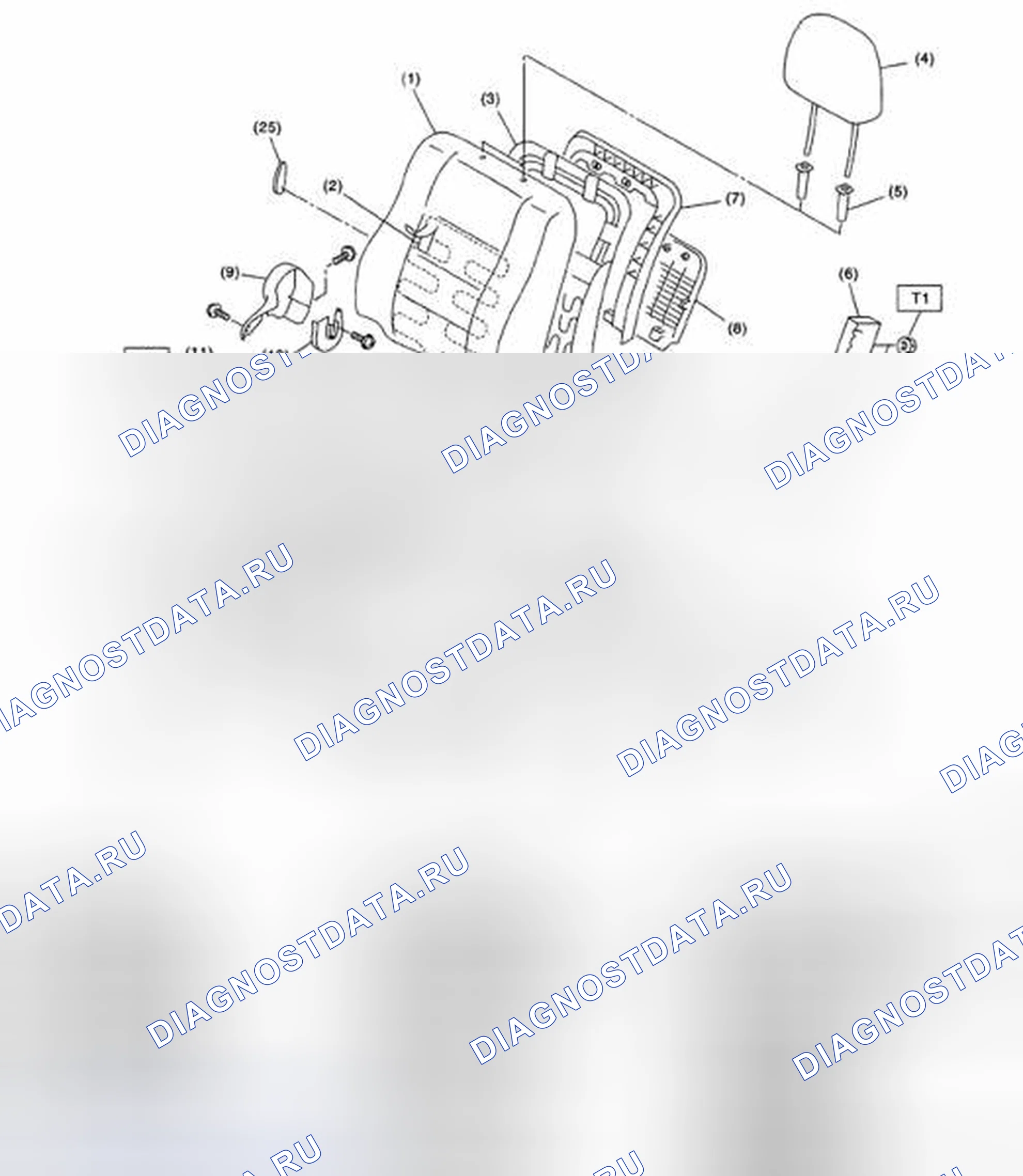 Рис. 19: ПЕРЕДНЕЕ КРЕСЛО ЛЕВОЕ (РУЧНОЕ). Subaru Legacy BL/BP рестайлинг
