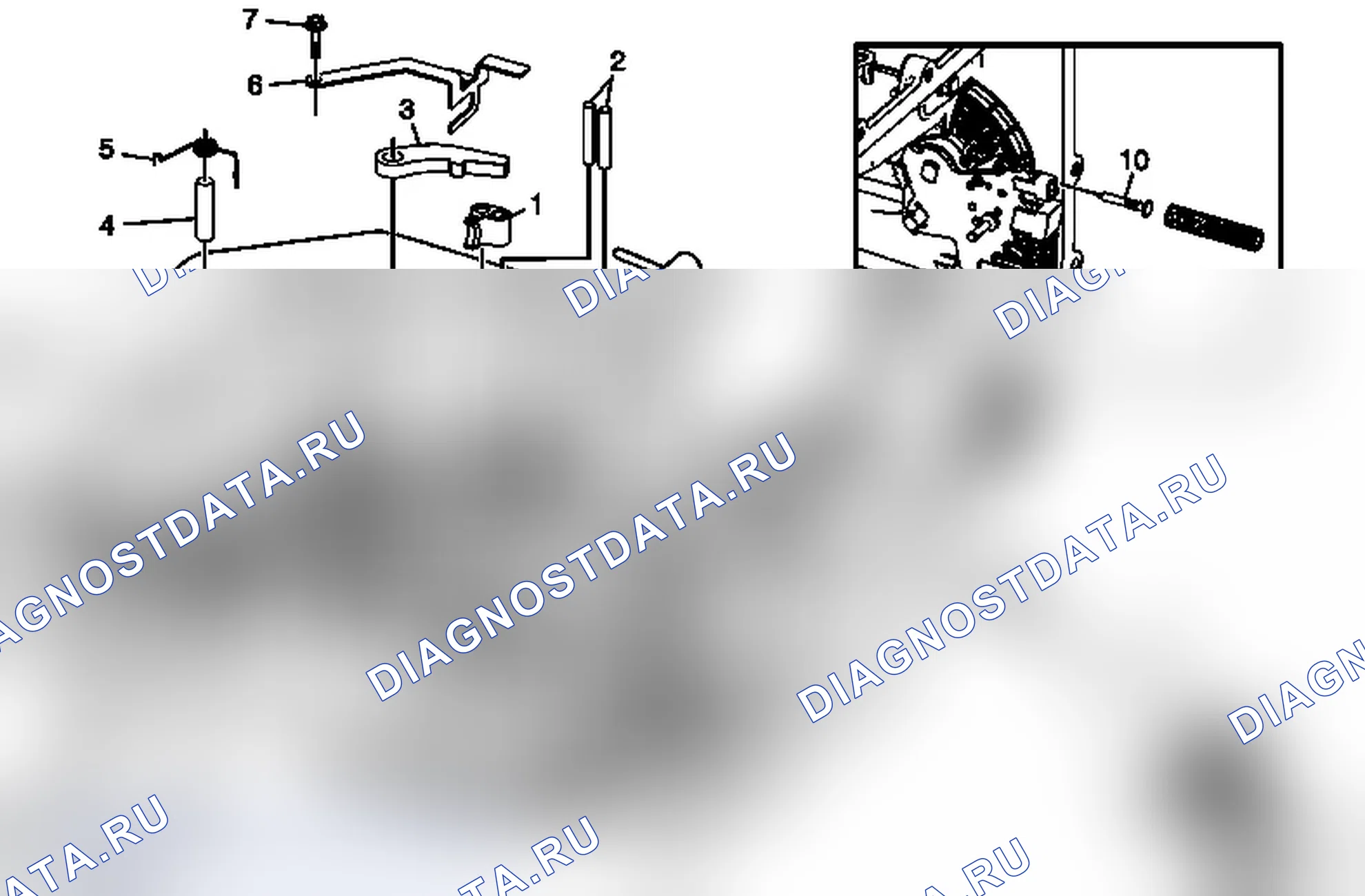 Рис. 106: Фиксирующий рычаг ручного переключения передач с переключателем положения вала в сборе и приводом парковочной собачки. Pontiac G6 I final