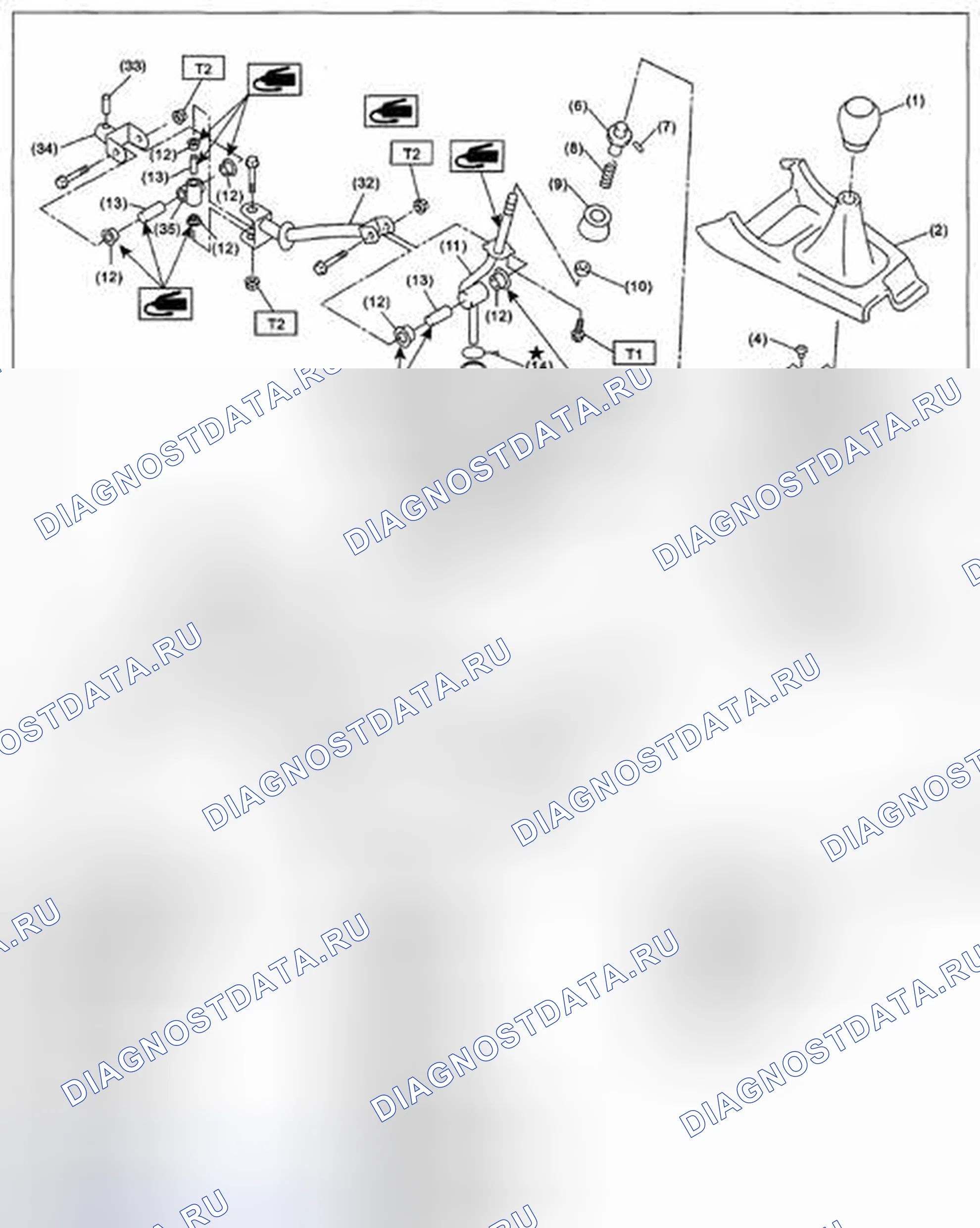 Рис. 1: 6MT РЫЧАГ ПЕРЕКЛЮЧЕНИЯ ПЕРЕДАЧ. Subaru Impreza GH