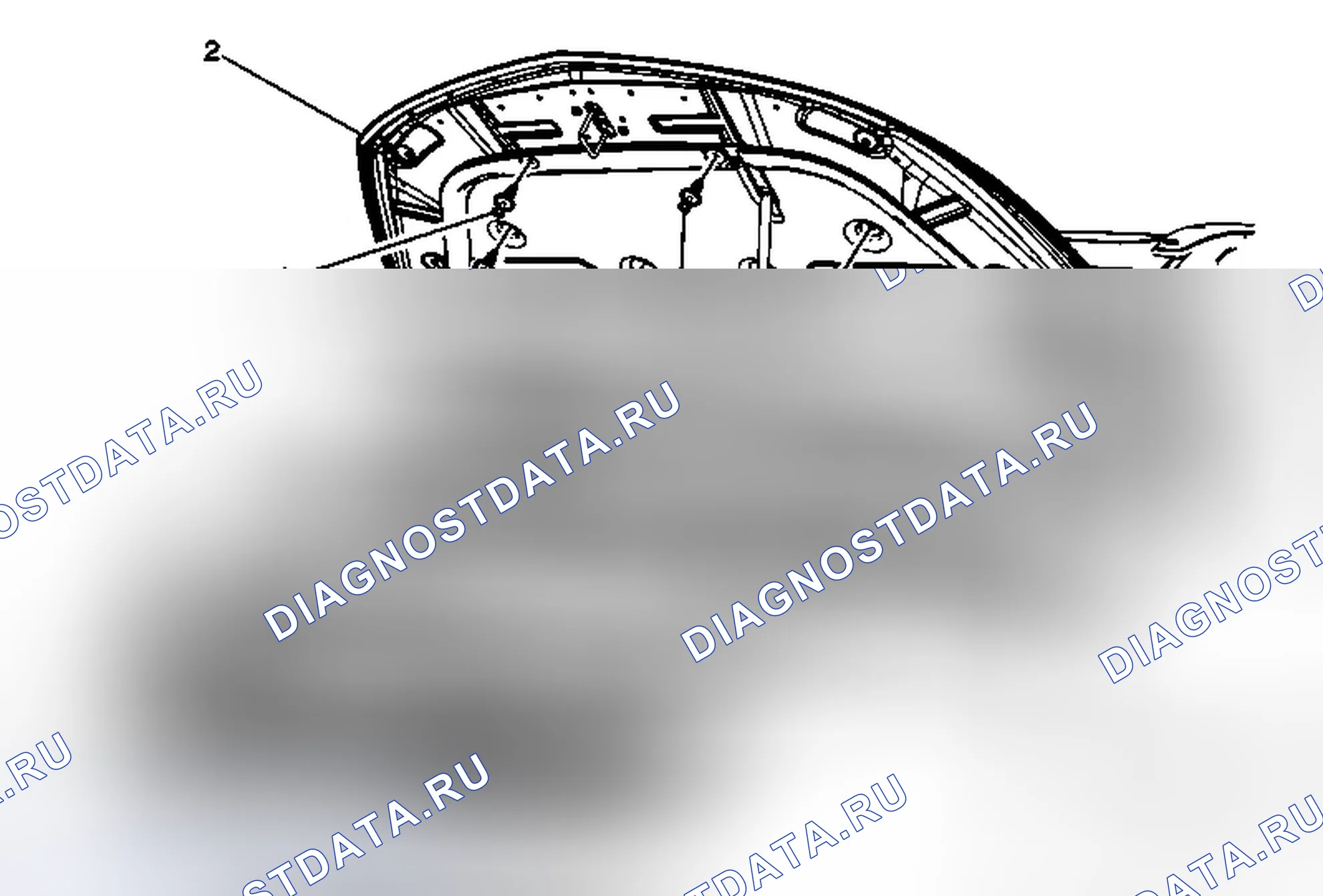 Рис. 126: Замена изолятора капота (траверса). GMC Acadia I рестайлинг