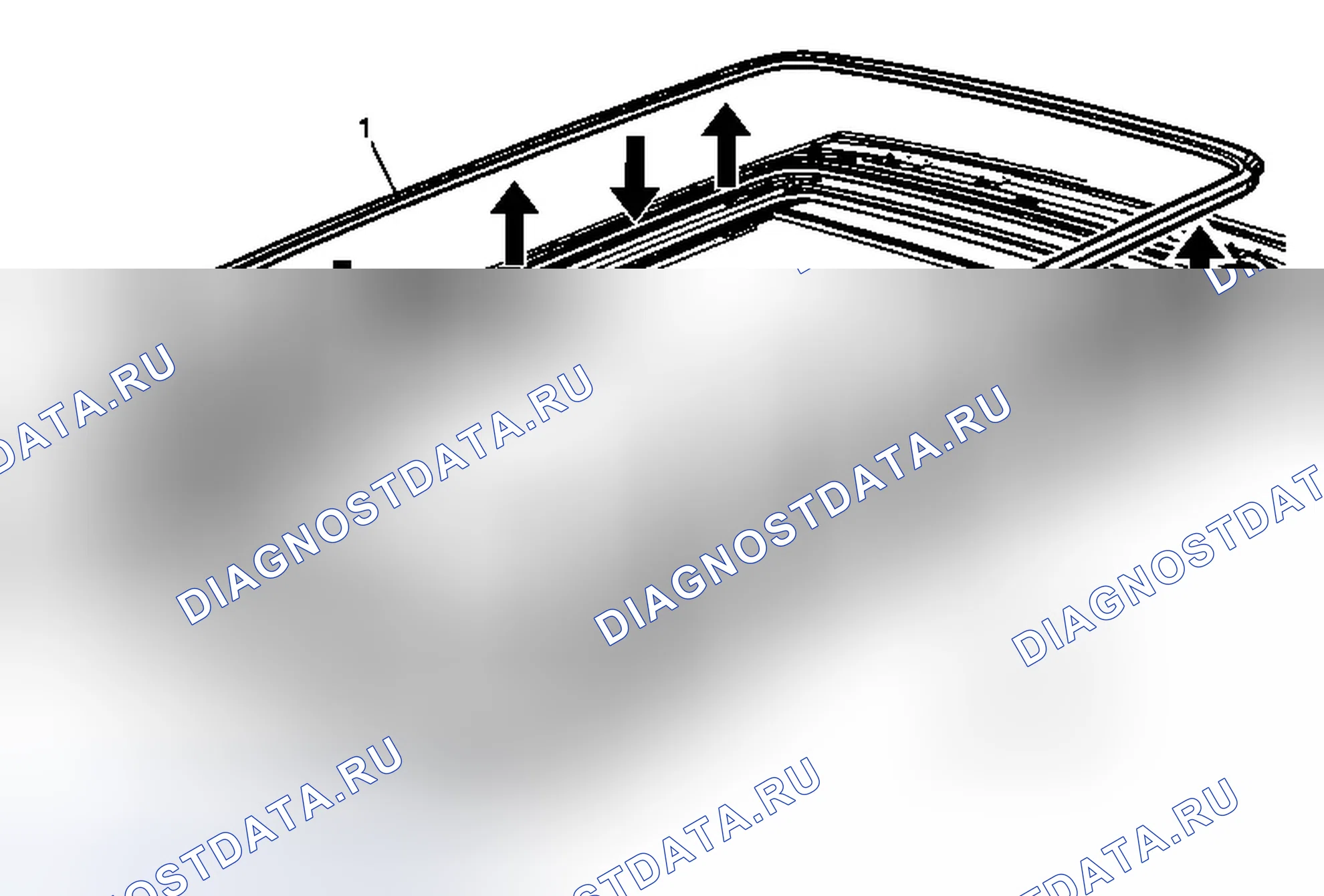 Рис. 7: Замена солнцезащитного оконного уплотнения - наружное. Cadillac SRX II