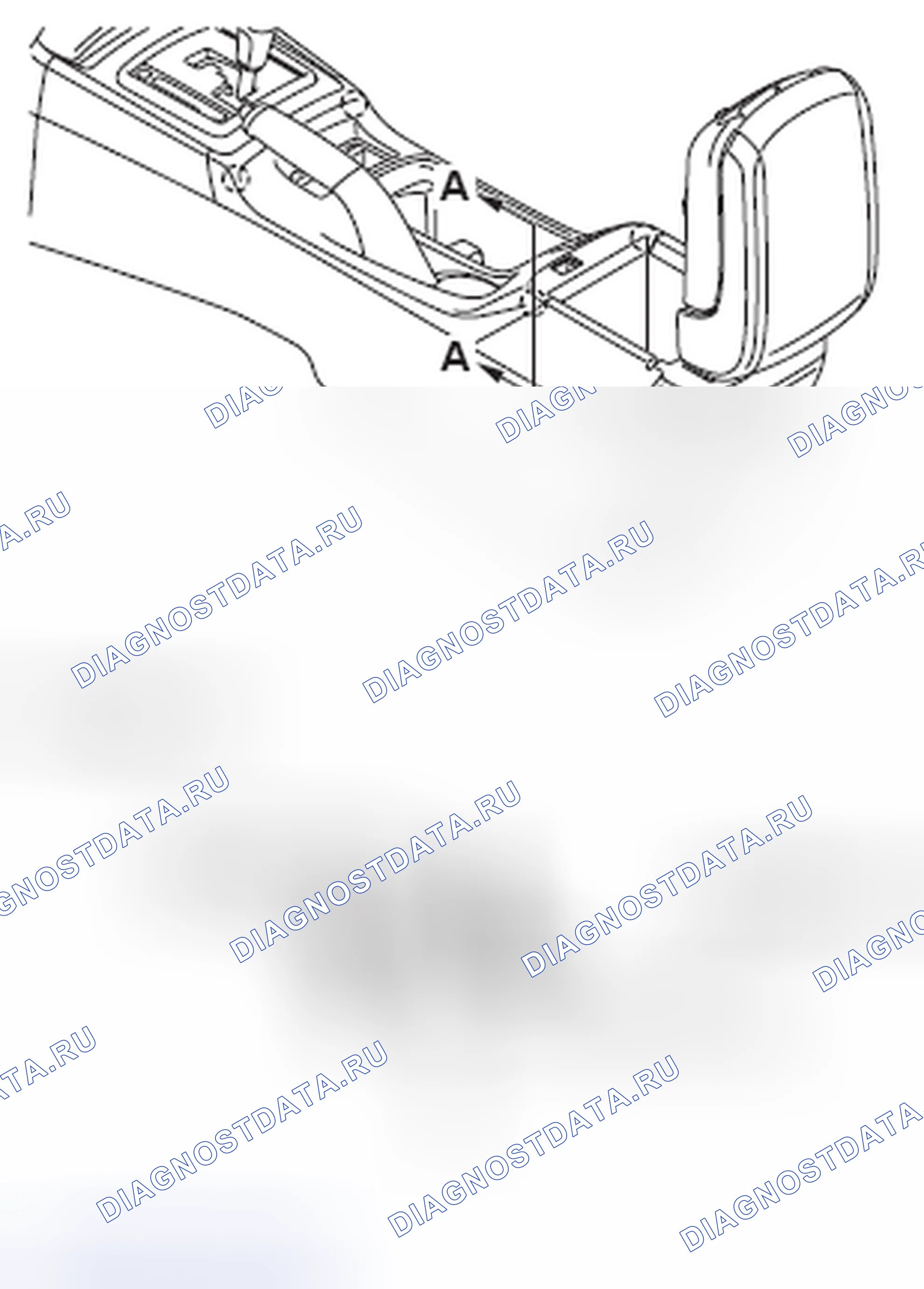 Рис. 34: > > ПОВТОРНАЯ СБОРКА < < ДЕРЖАТЕЛЯ СТАКАНА НАПОЛЬНОЙ КОНСОЛИ. Mazda MX-5 NB