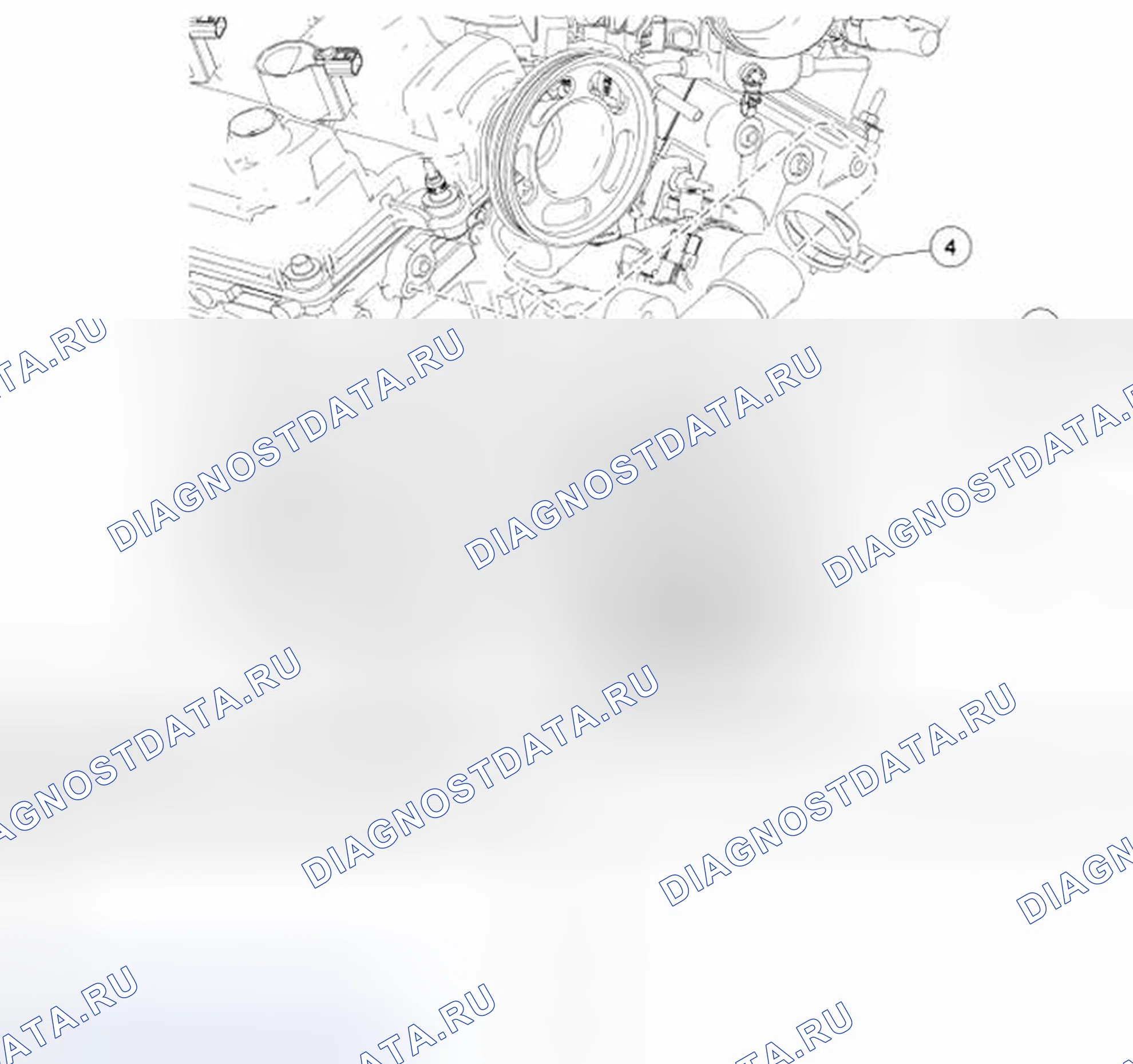 Рис. 5: Насос охлаждающей жидкости - 3,0 л (4V), ранняя сборка. Hyundai Matrix I рестайлинг