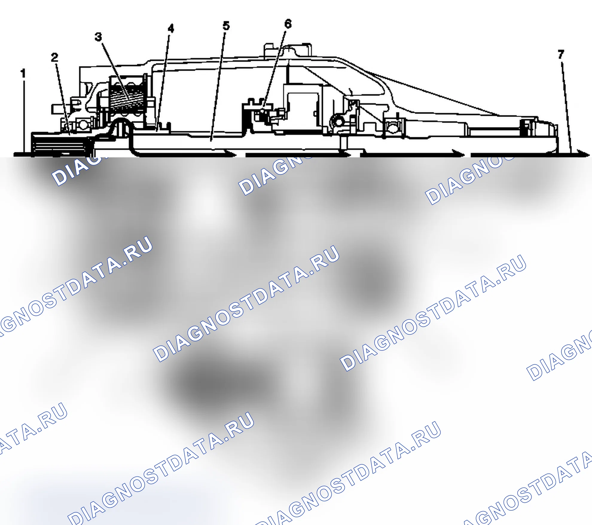 Рис. 49: Поток питания в режиме 2WD. Chevrolet Silverado 2500 HD 