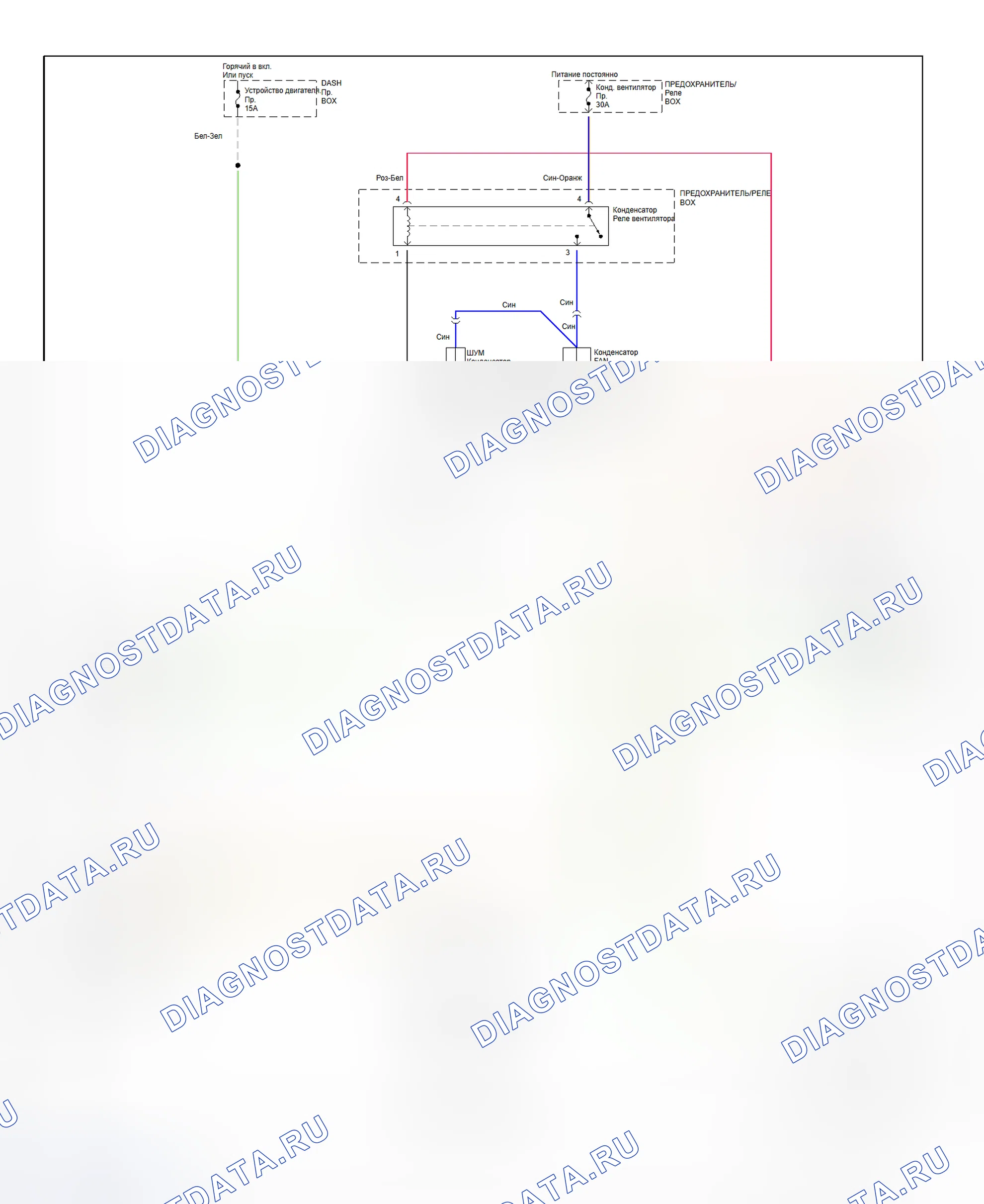 Рис. 8: Схема подключения системы A / C-отопитель (1996 Rodeo; 3.2L - 1 из 2). Geely Coolray I