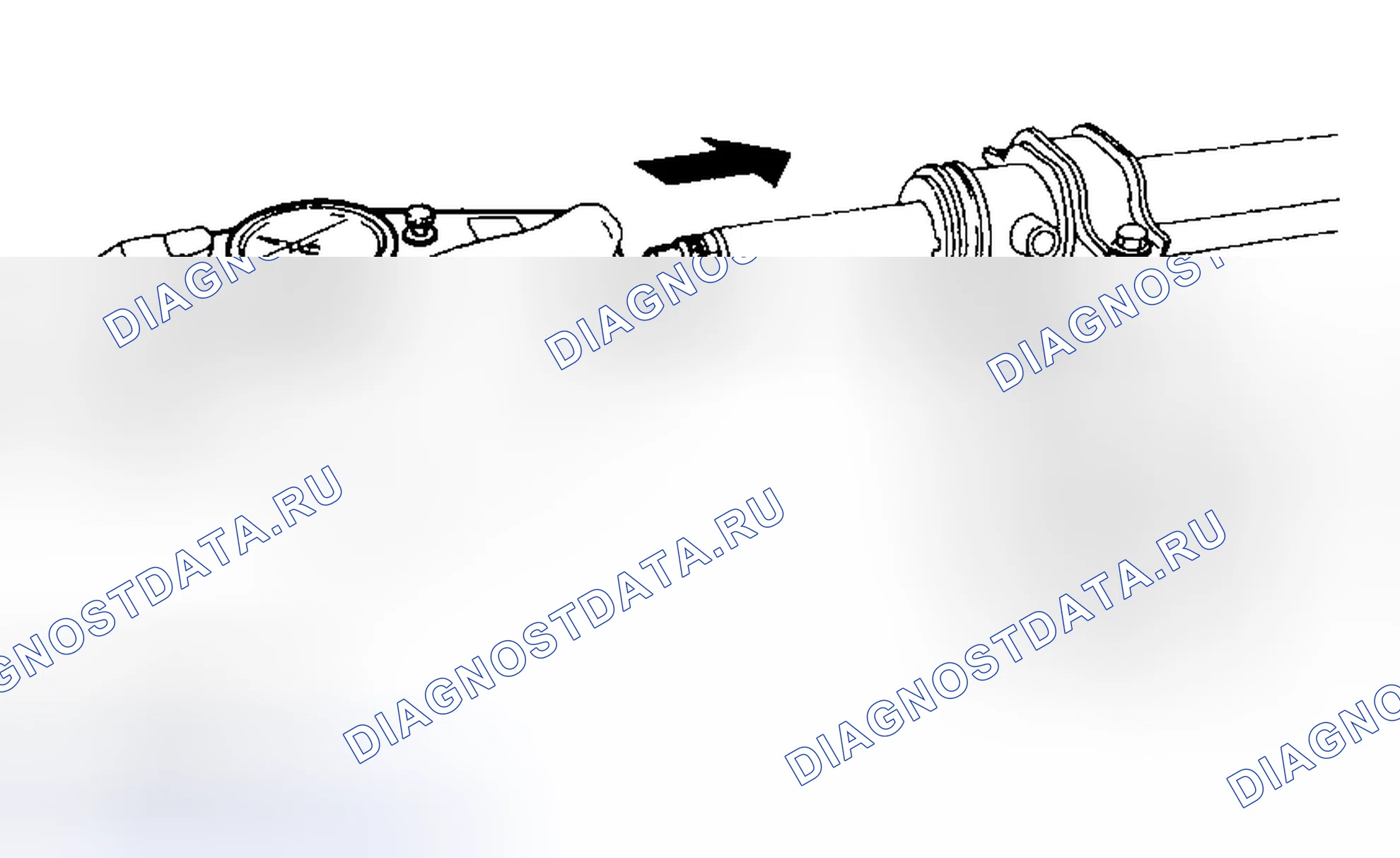 Рис. 113: Измерение сопротивления скольжению вала стойки (нажим). Subaru Outback BH