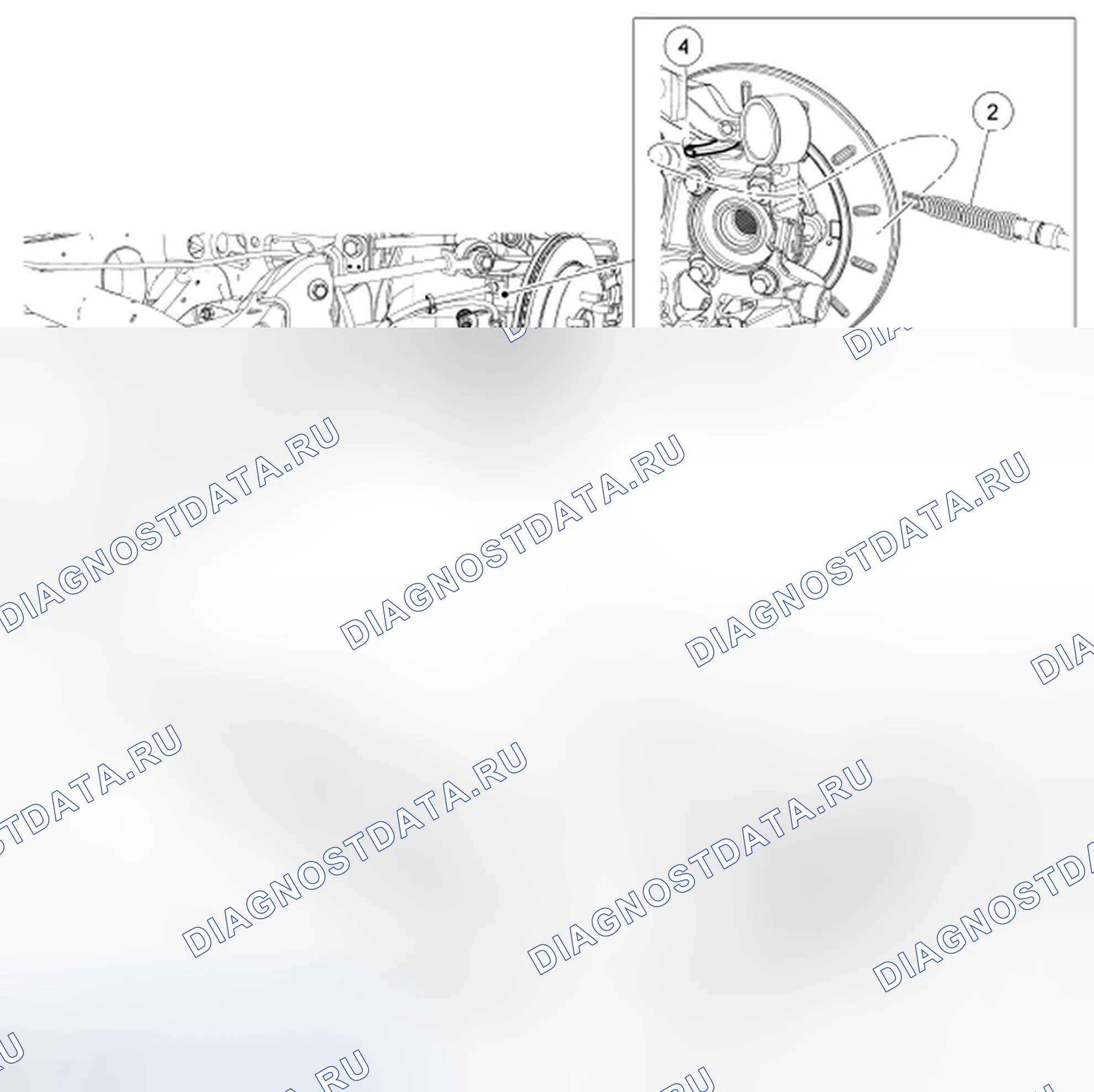 Рис. 5: Трос стояночного тормоза - задний, левый. Ford Expedition III