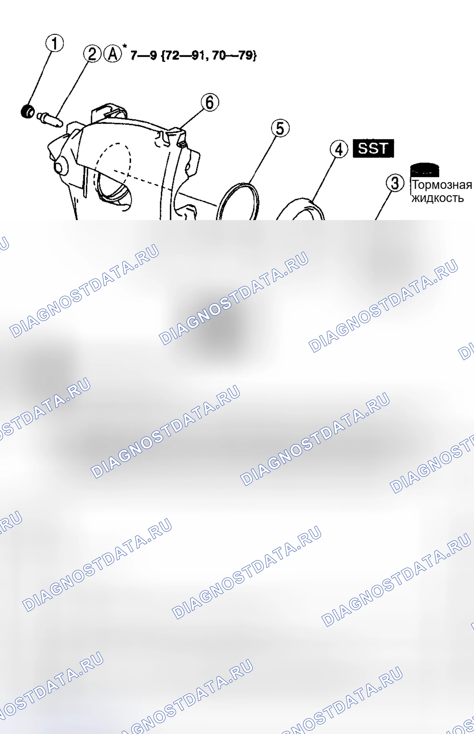 Рис. 17: СУППОРТ (ПЕРЕДНИЙ) РАЗБОРКА / СБОРКА. Mazda 5 I