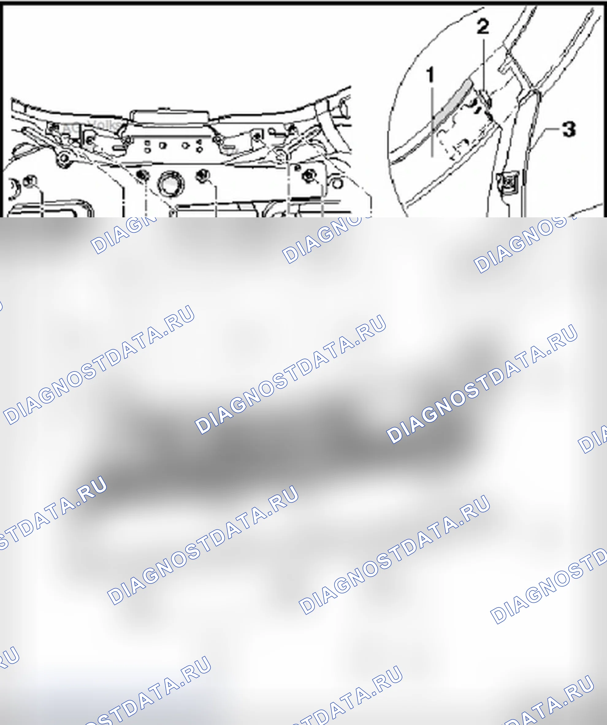 Рис. 175: КРЫШКА ЗАГРУЗОЧНОГО КРАЯ, складная. Volkswagen New Beetle A4 рестайлинг